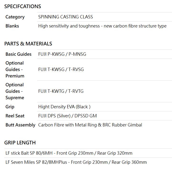 Sea VentureX SVX Rod Spinning Lagoon Fighter SP 82/8 MH+ P.E 5-8 Or 0768