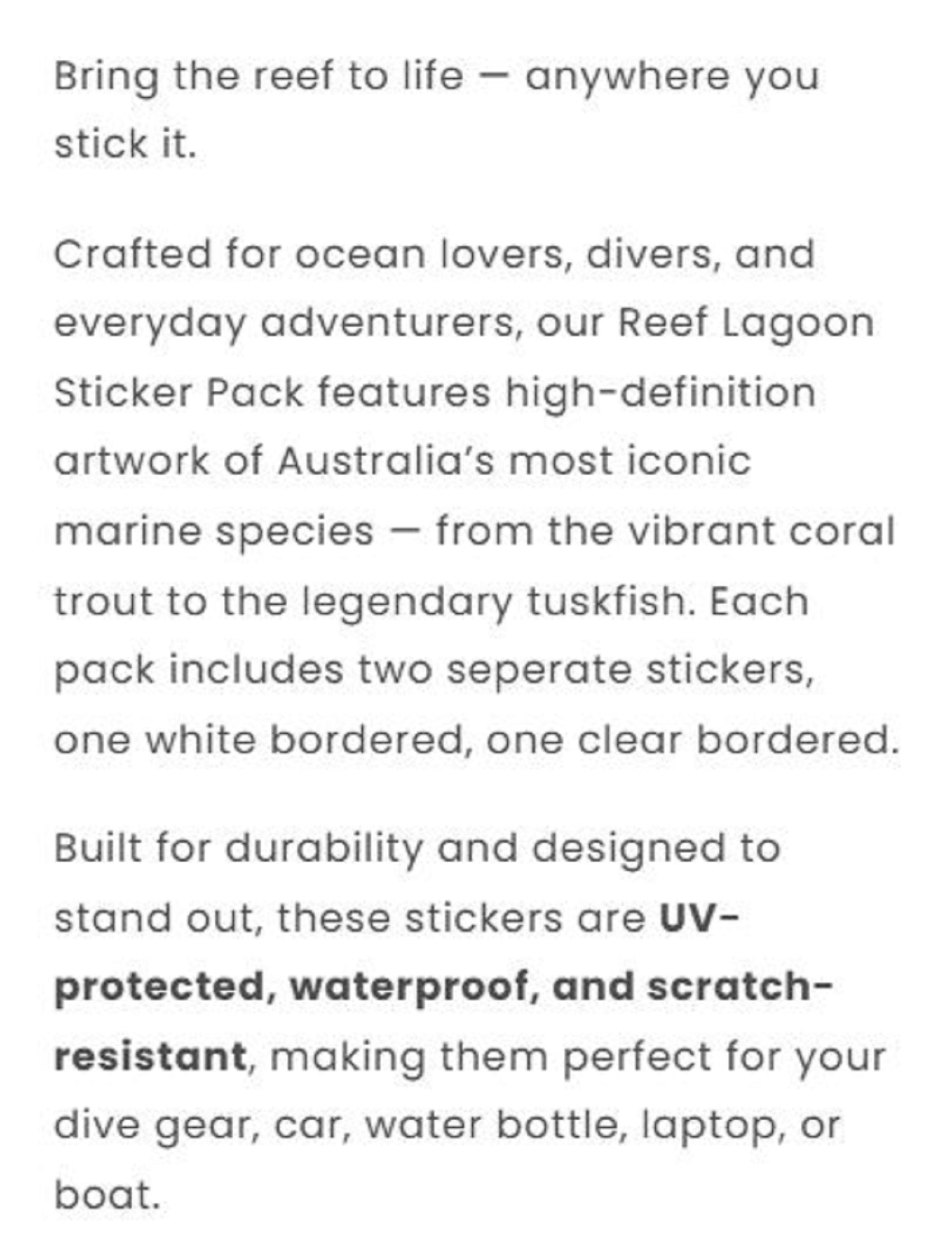 Reef Lagoon Sticker Pack Southern Rock Lobster (0928)