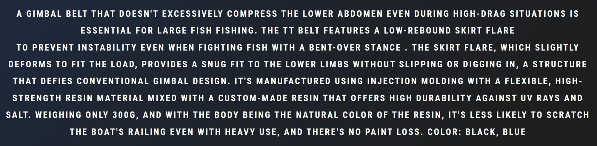 MC Works TT Fighting Gimbal Belt Hand Painted Tuna Black (2347)