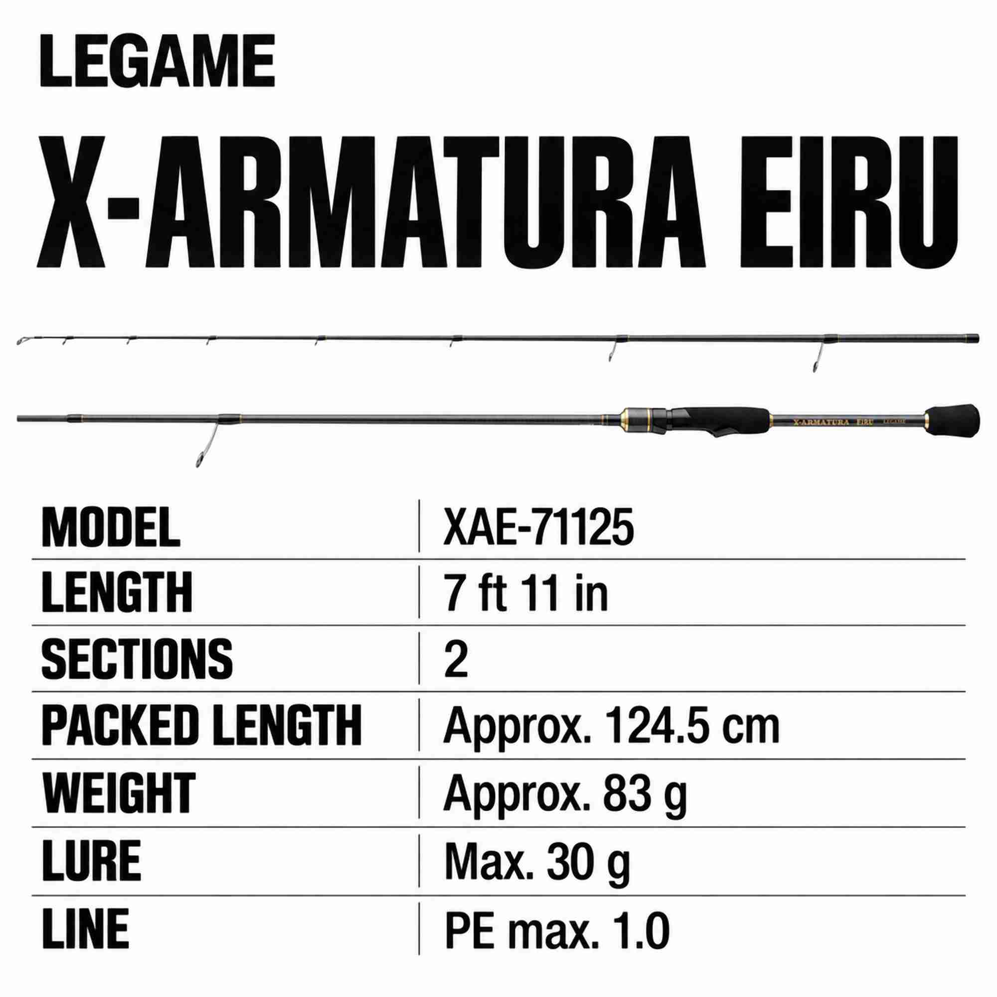 Le Game Rod Spinning X-Armatura XAE-71125 Light Game Eiru (6998)