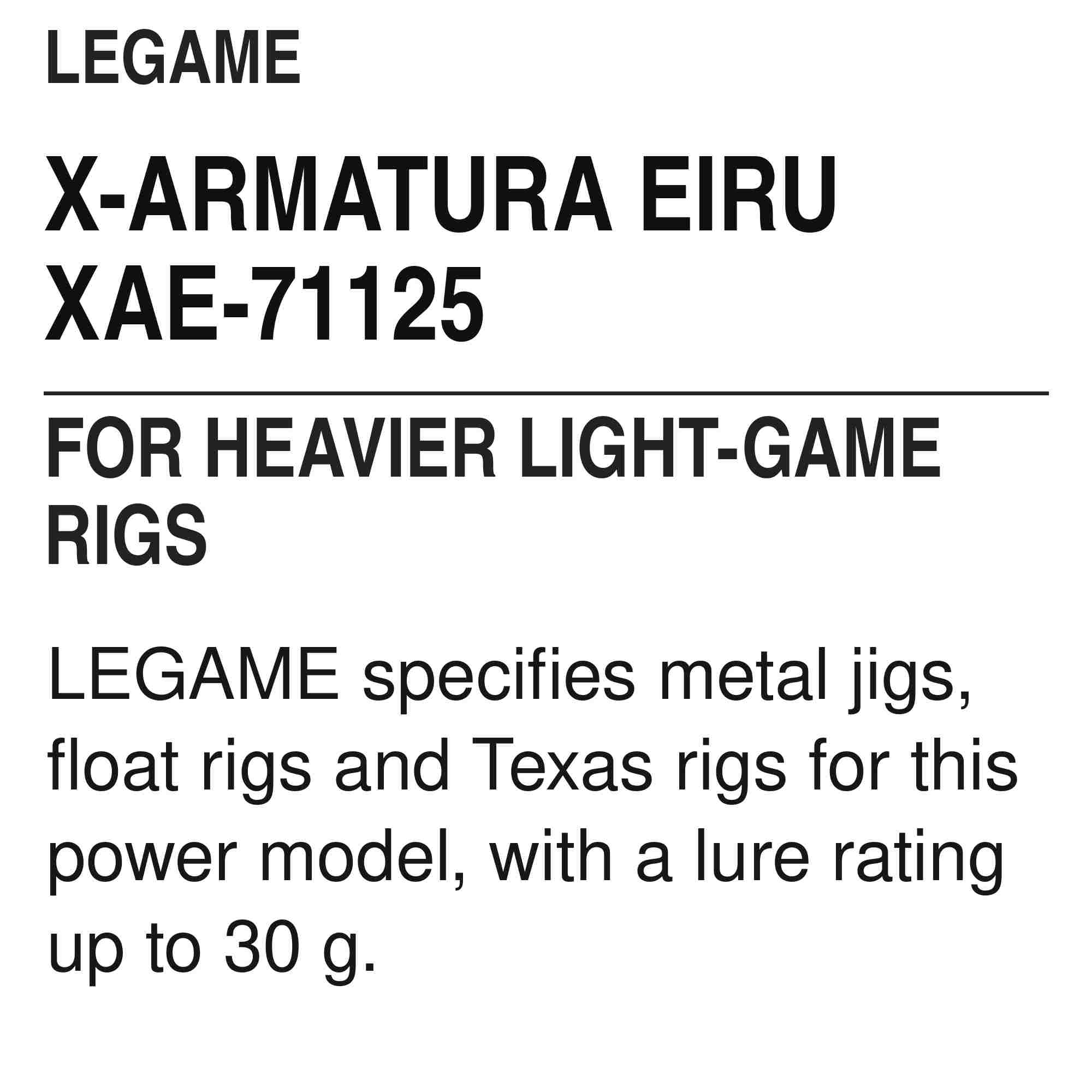 Le Game Rod Spinning X-Armatura XAE-71125 Light Game Eiru (6998)