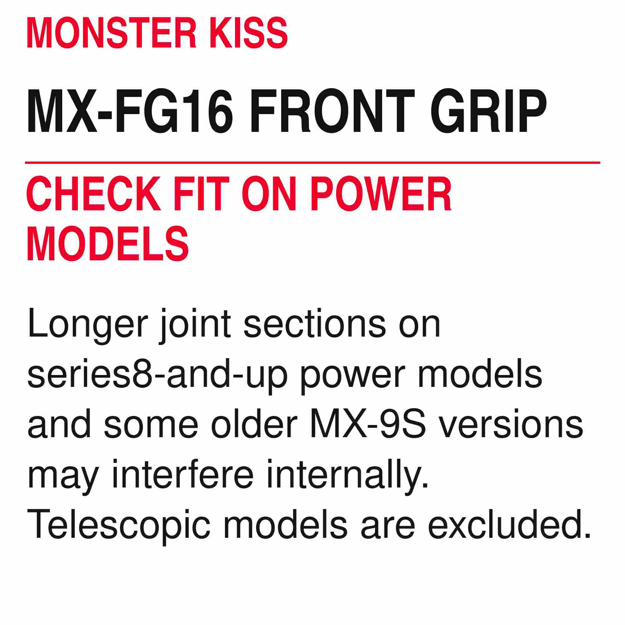 Monster Kiss Rod Part Front Grip MX-FG16/VG16 Fit all Model (8014)