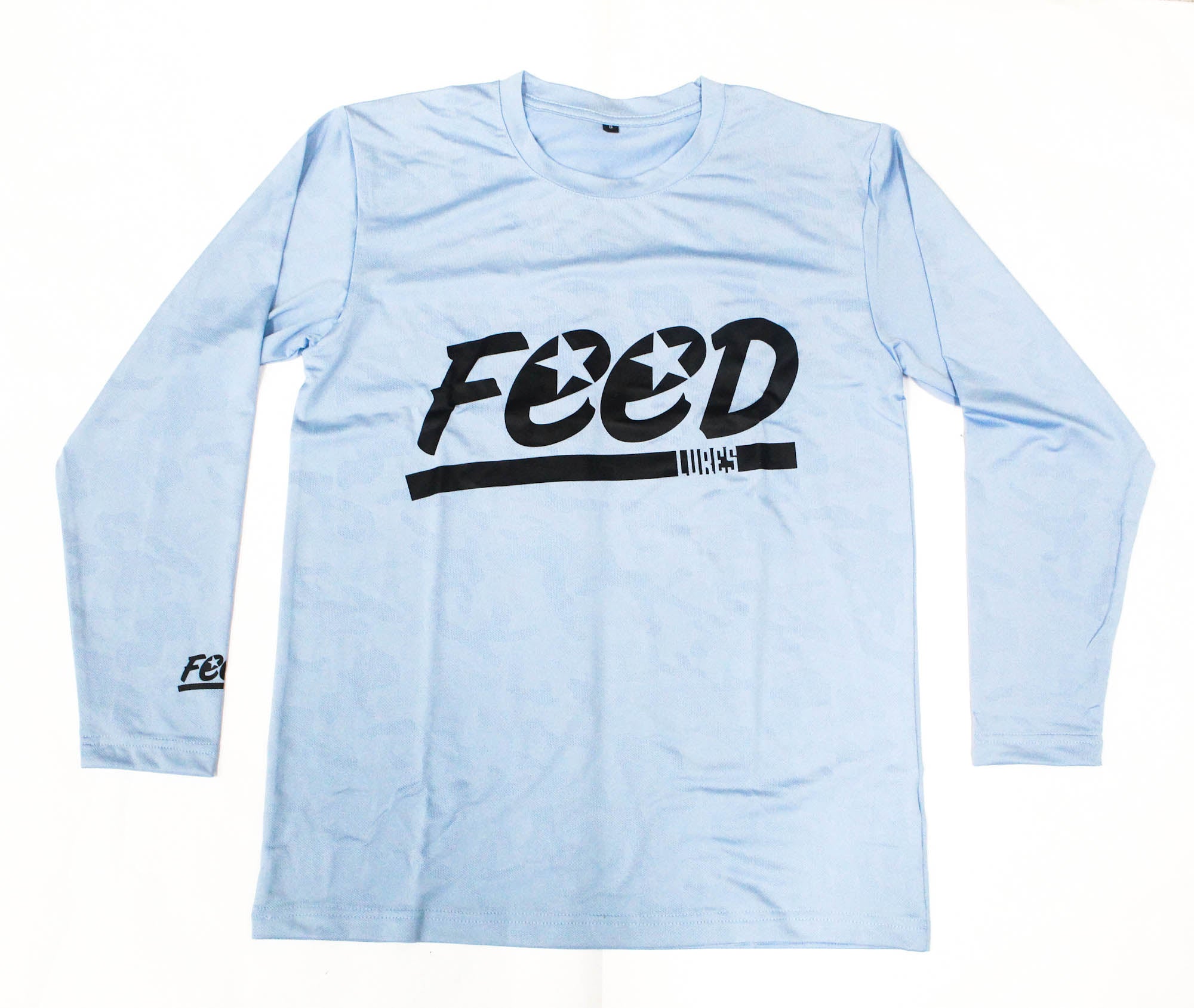 Feed T-Shirt Dry Fit Long Sleeve Size S Ocean Blue (2182)