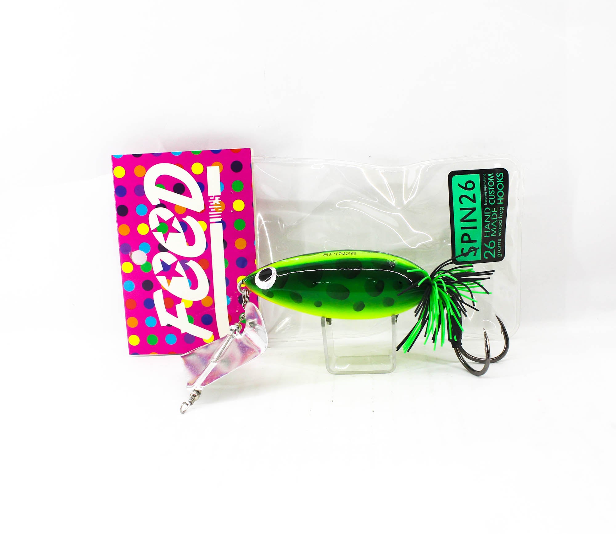 Feed Spin 26 Hand Made Wood Frog Floating Lure 26 grams 2 (1002)