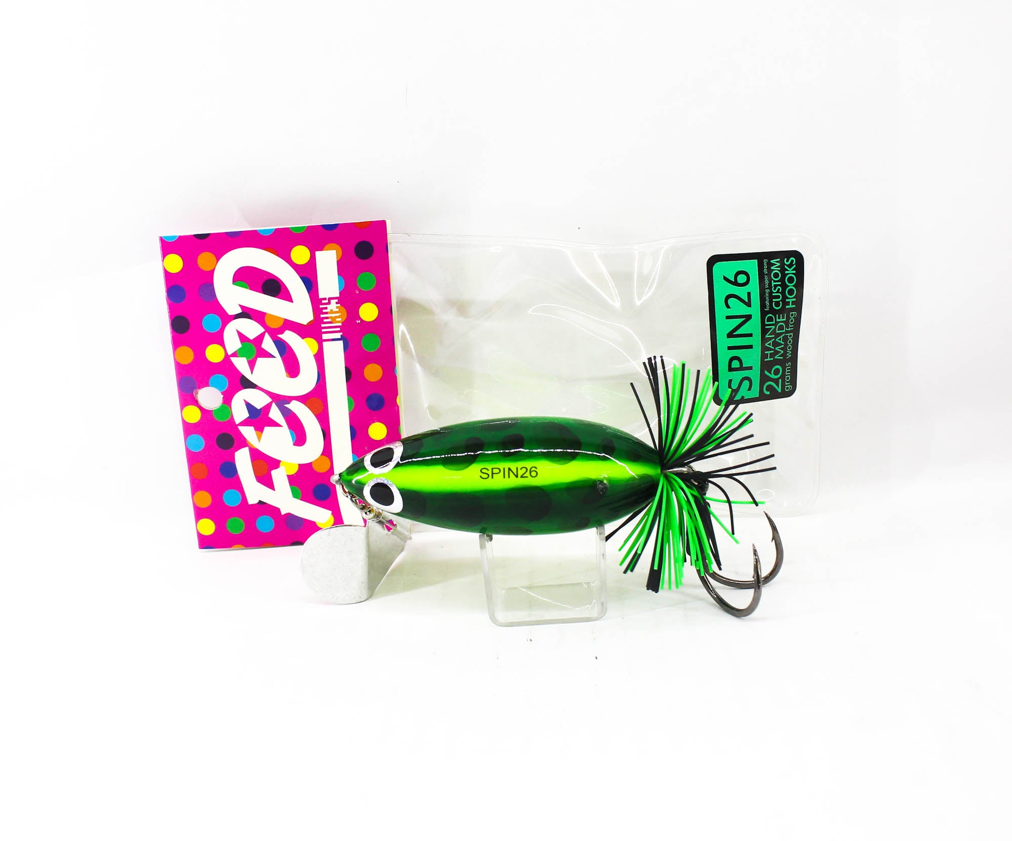 Feed Spin 26 Hand Made Wood Frog Floating Lure 26 grams 2 (1002)