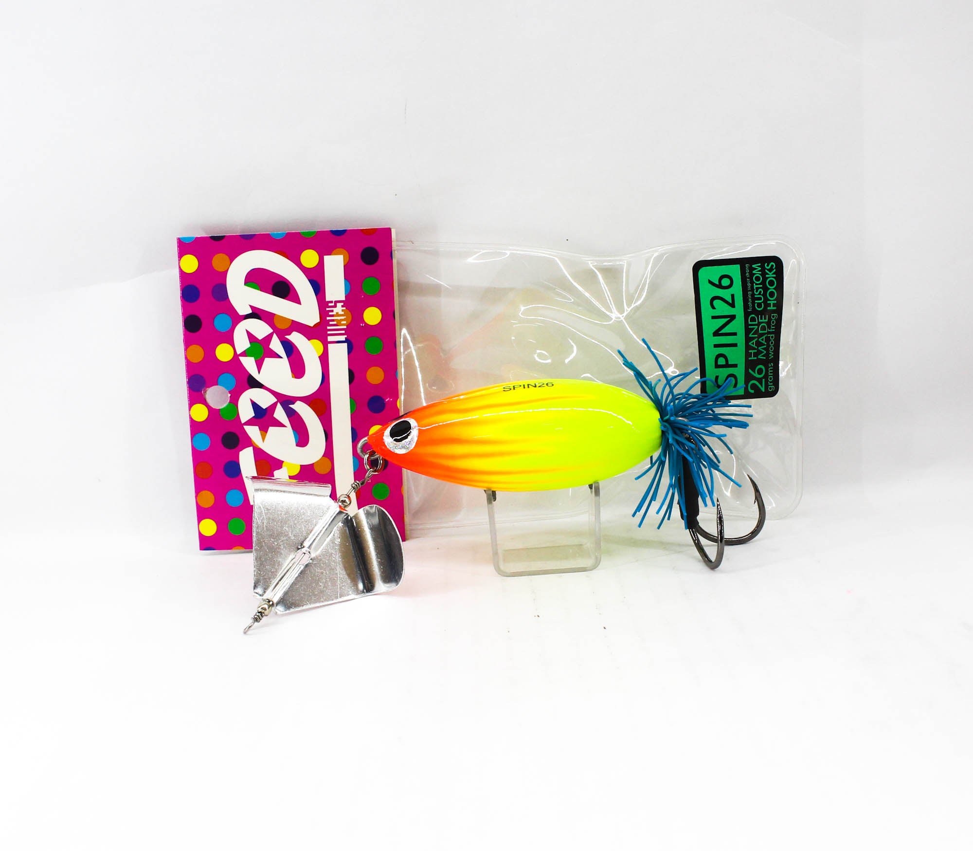 Feed Spin 26 Hand Made Wood Frog Floating Lure 26 grams 7 (1007)