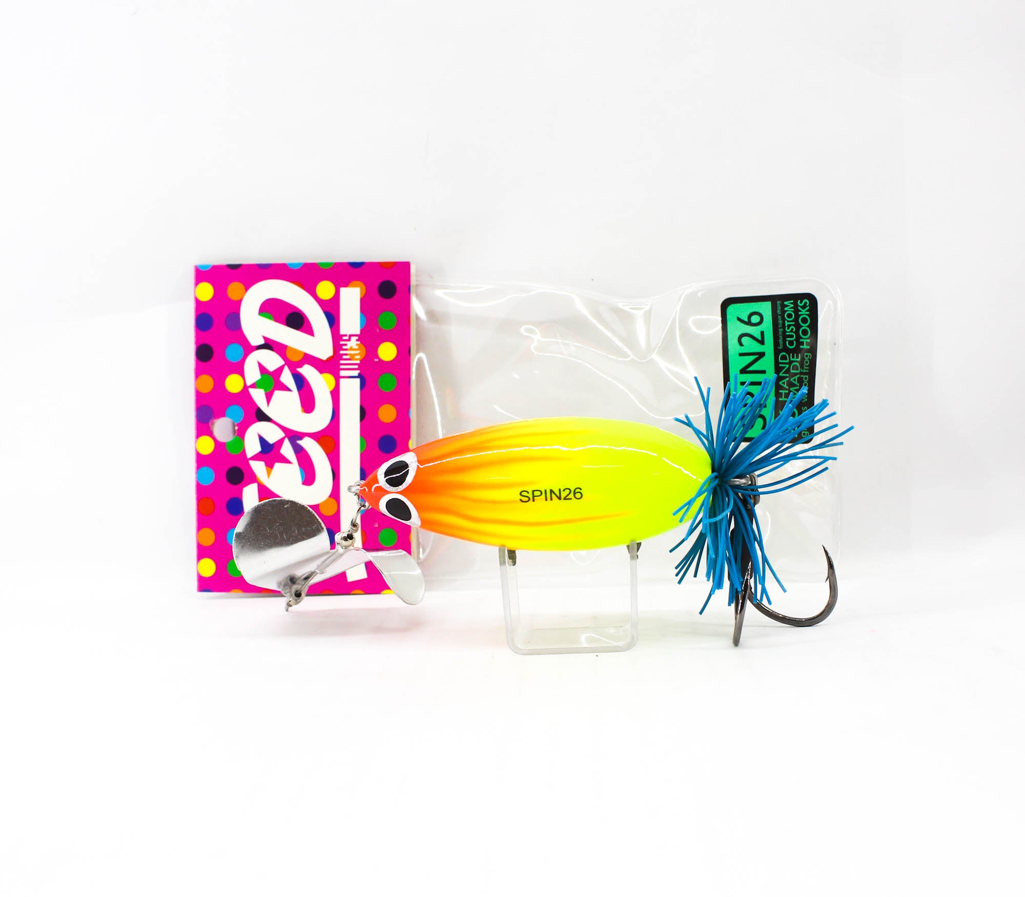 Feed Spin 26 Hand Made Wood Frog Floating Lure 26 grams 7 (1007)