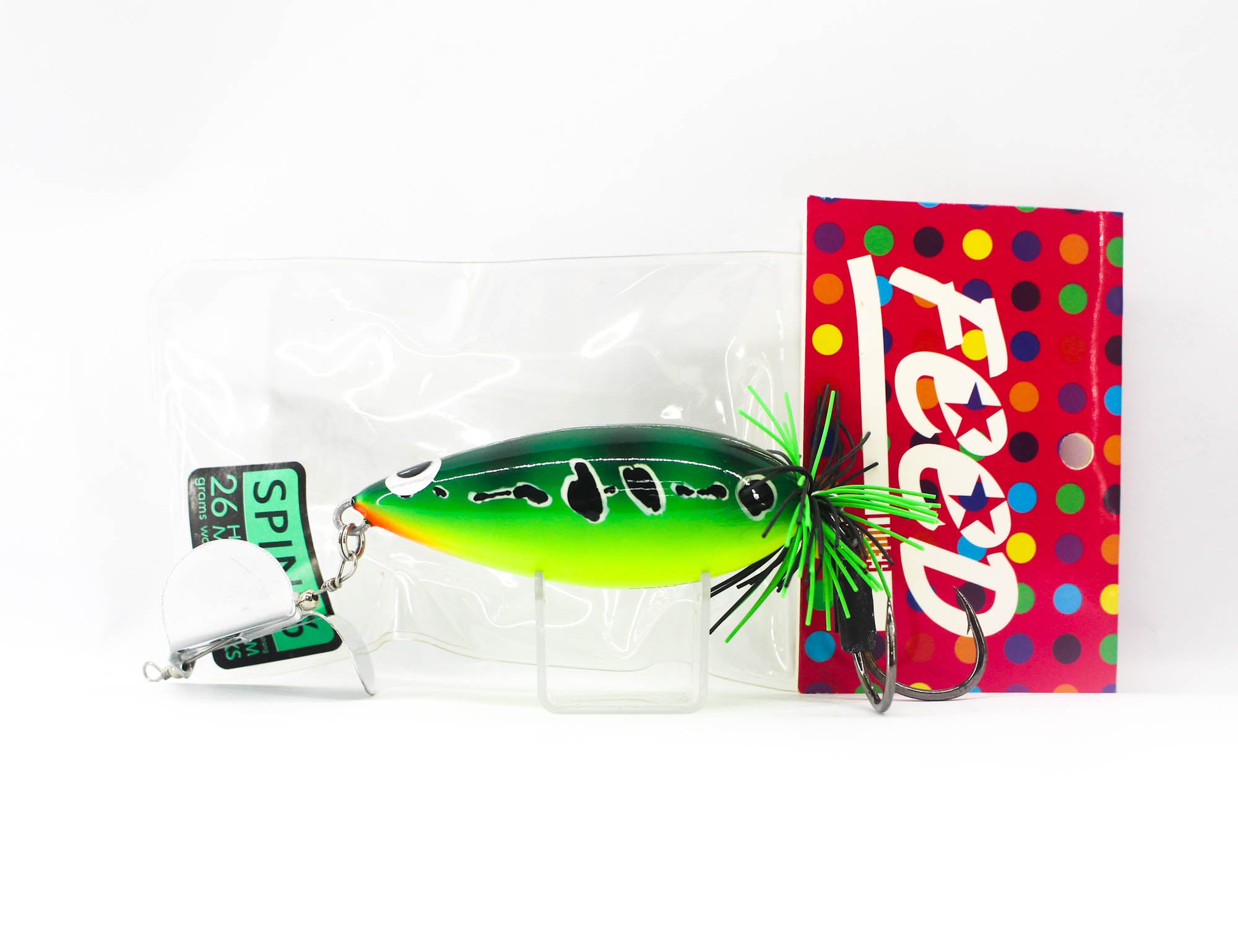 Feed Spin 26 Hand Made Wood Frog Floating Lure 26 grams 8 (1008)