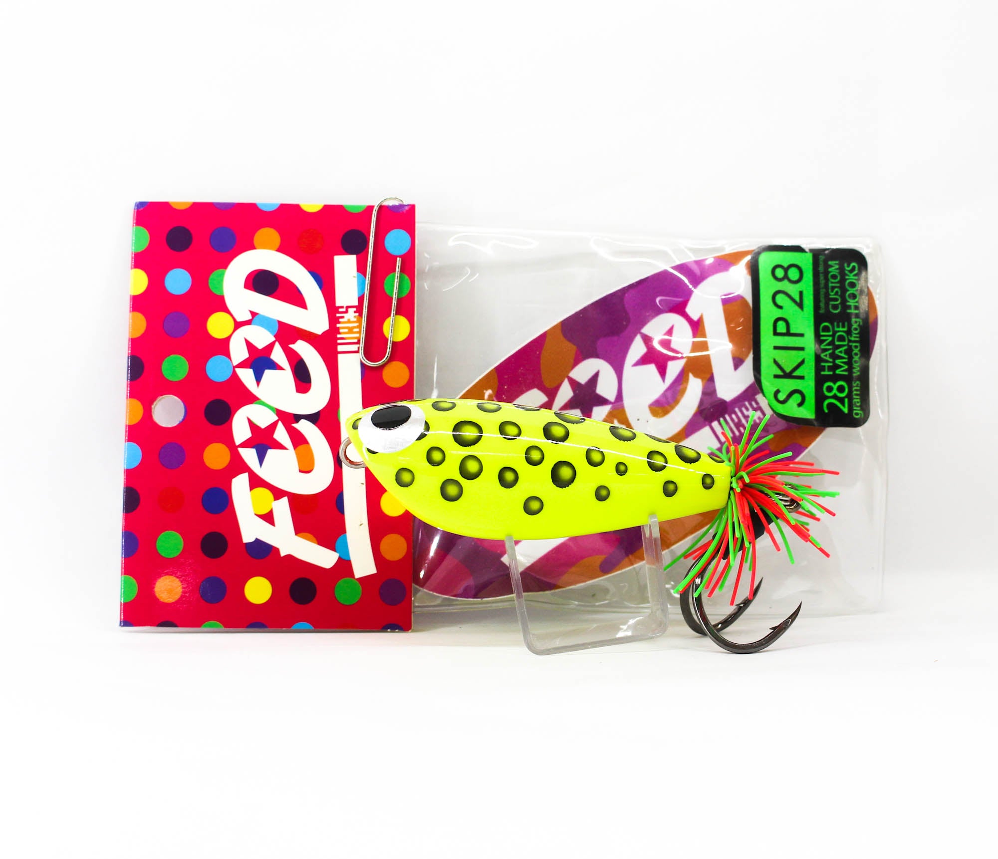 Feed Skip 28 Hand Made Wood Frog Floating Lure 28 grams 3 (3003)