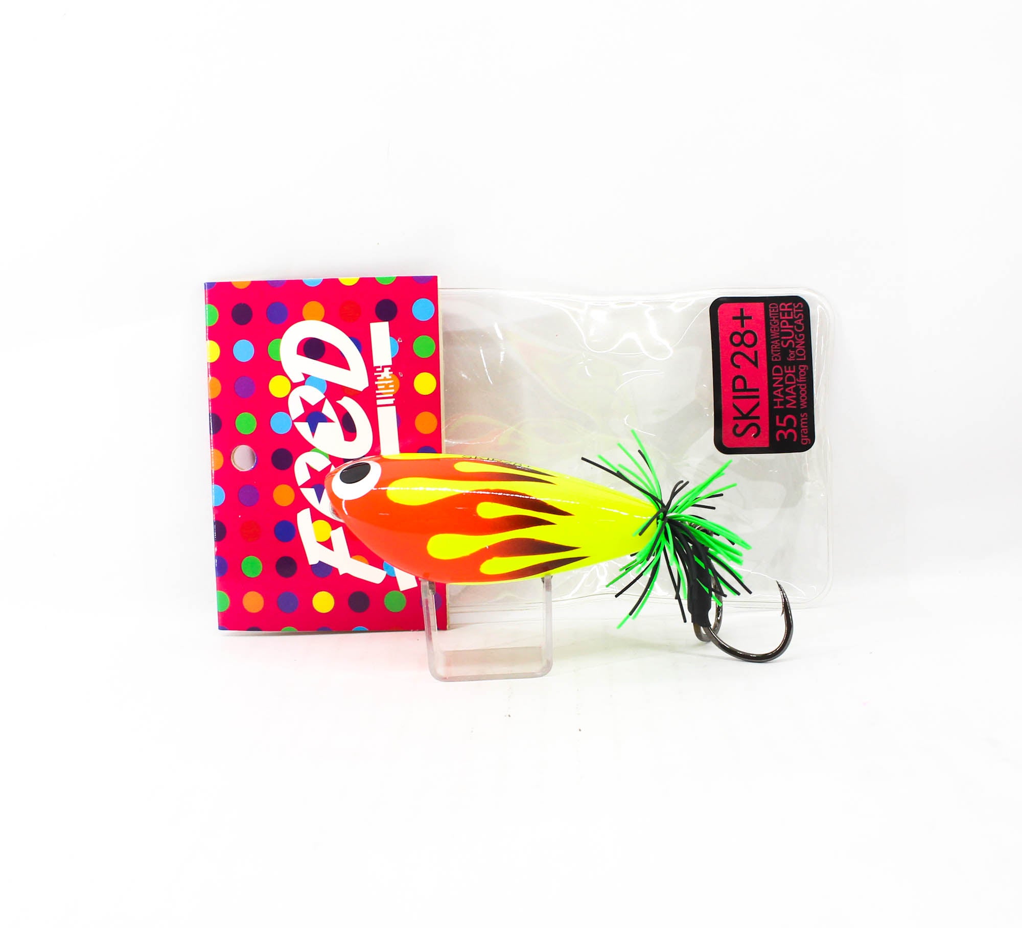 Feed Skip 28+ Hand Made Wood Frog Floating Lure 35 grams +2 (3102)