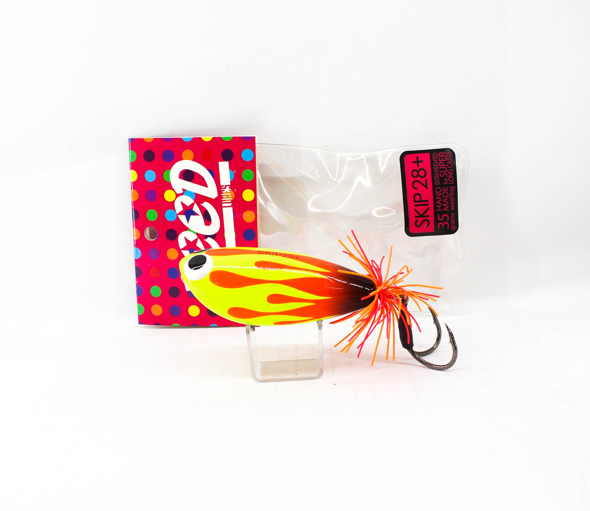 Feed Skip 28+ Hand Made Wood Frog Floating Lure 35 grams +8 (3108)