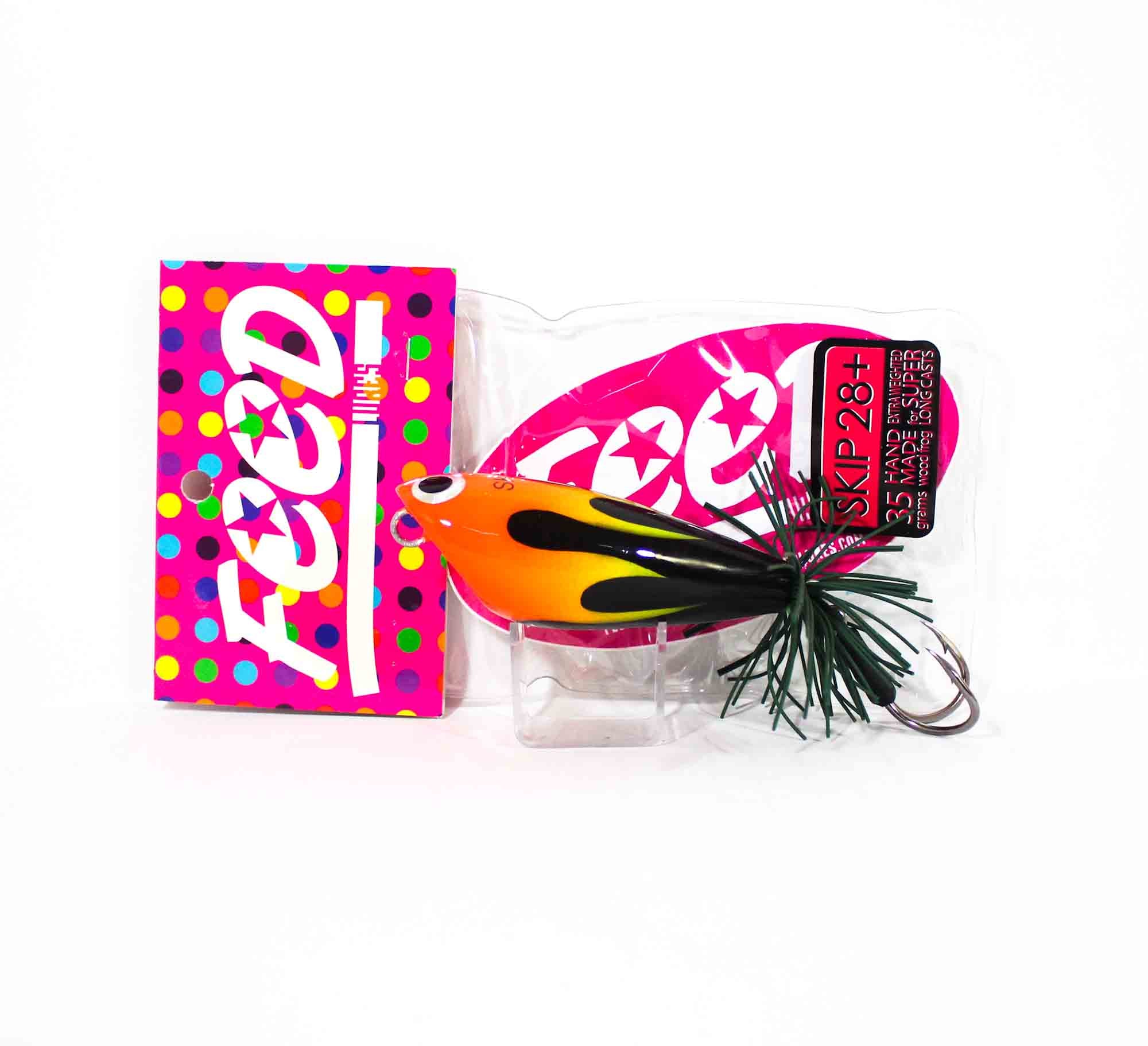 Feed Skip 28+ Hand Made Wood Frog Floating Lure 35 grams +9 (3109)