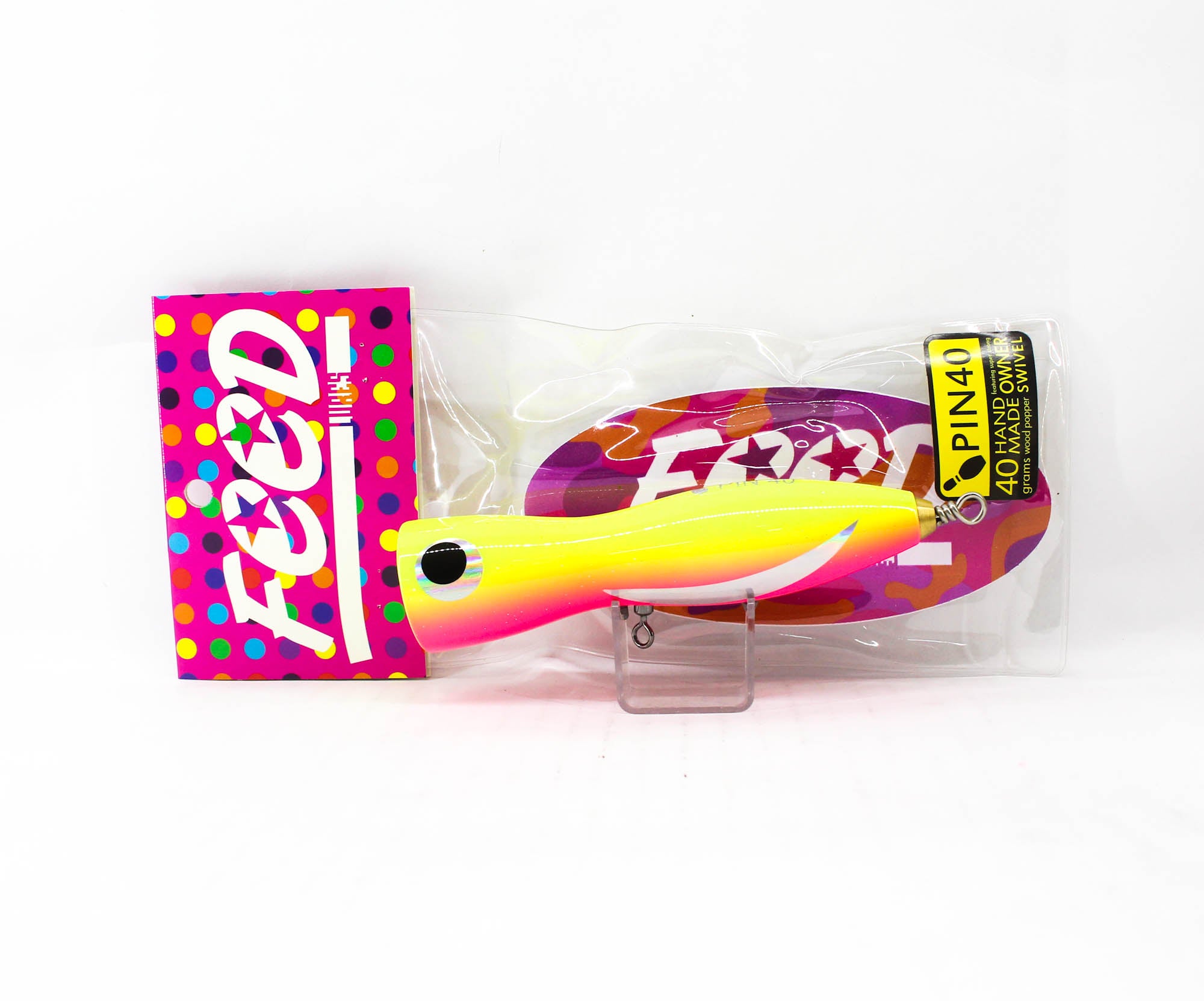 Feed Pin 40 Hand Made Wood Popper Floating Lure 40 grams 24 (9024)