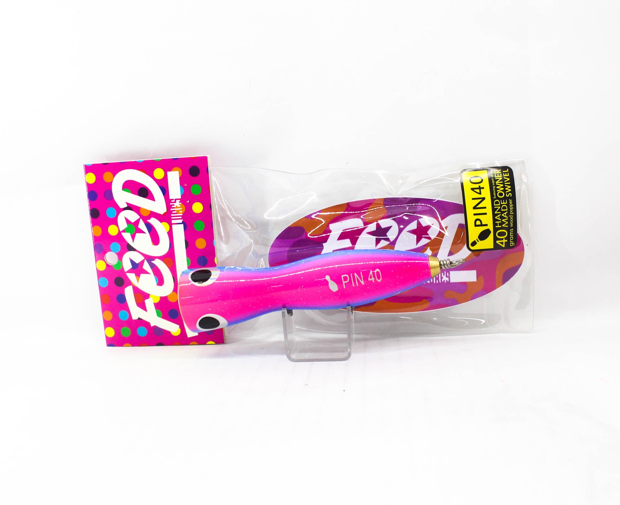 Feed Pin 40 Hand Made Wood Popper Floating Lure 40 grams 36 (9036)
