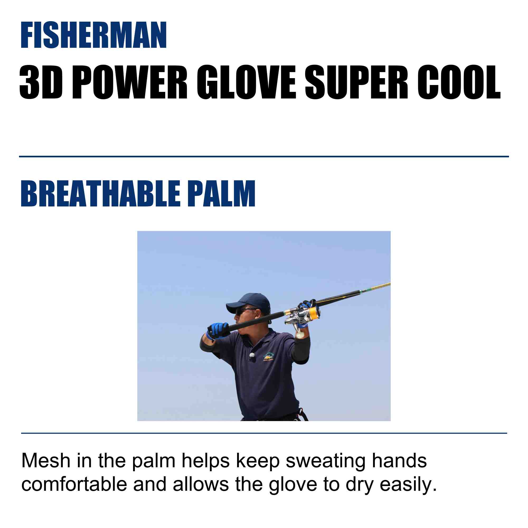 Fisherman Gloves 3D Super Cool Blue Size M (0342)