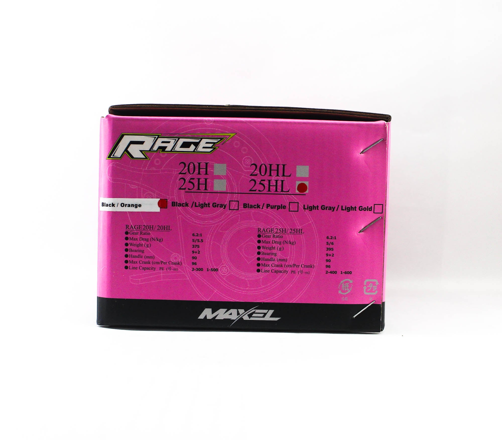Maxel Reel Baitcast Rage PRO25HL BK/ORG (0009)