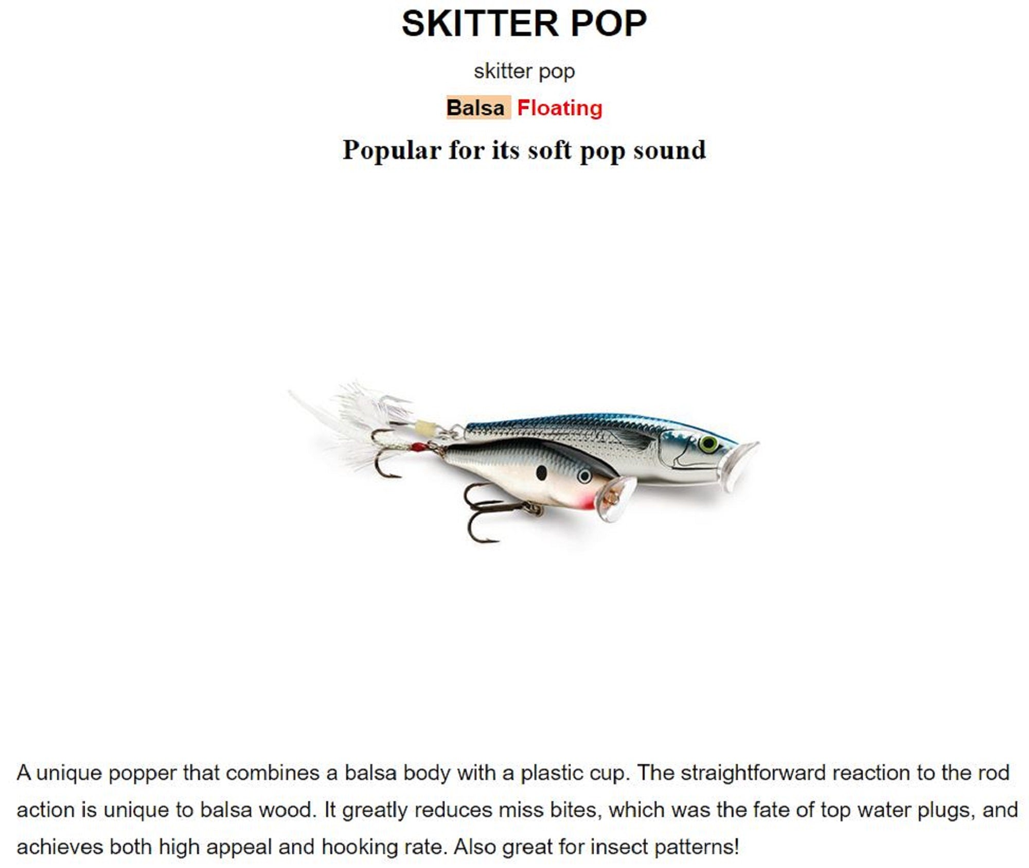 Rapala Popper Skitter Pop Floating Lure SP07/STGS (5448)