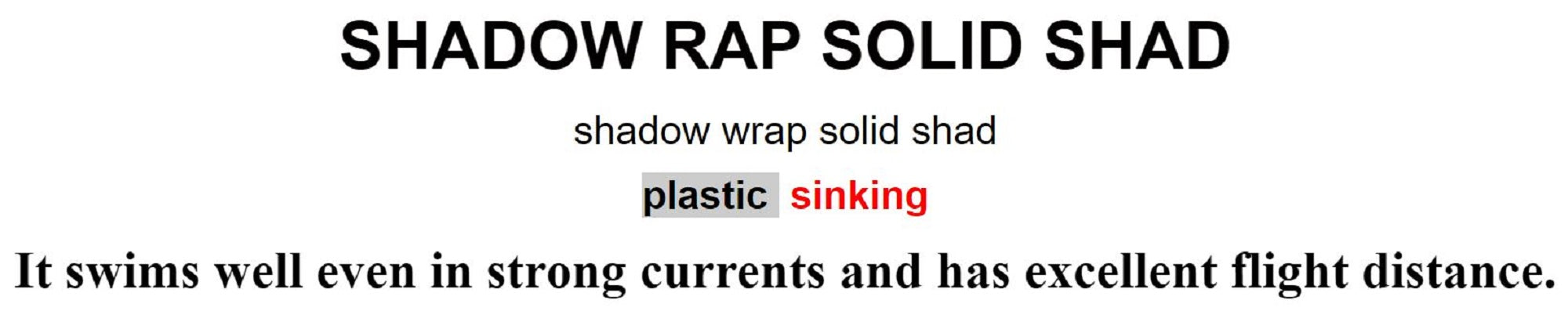 Rapala Shadow Rap Solid Shad 05 Sinking lure SDRSS05/PEL (1639)