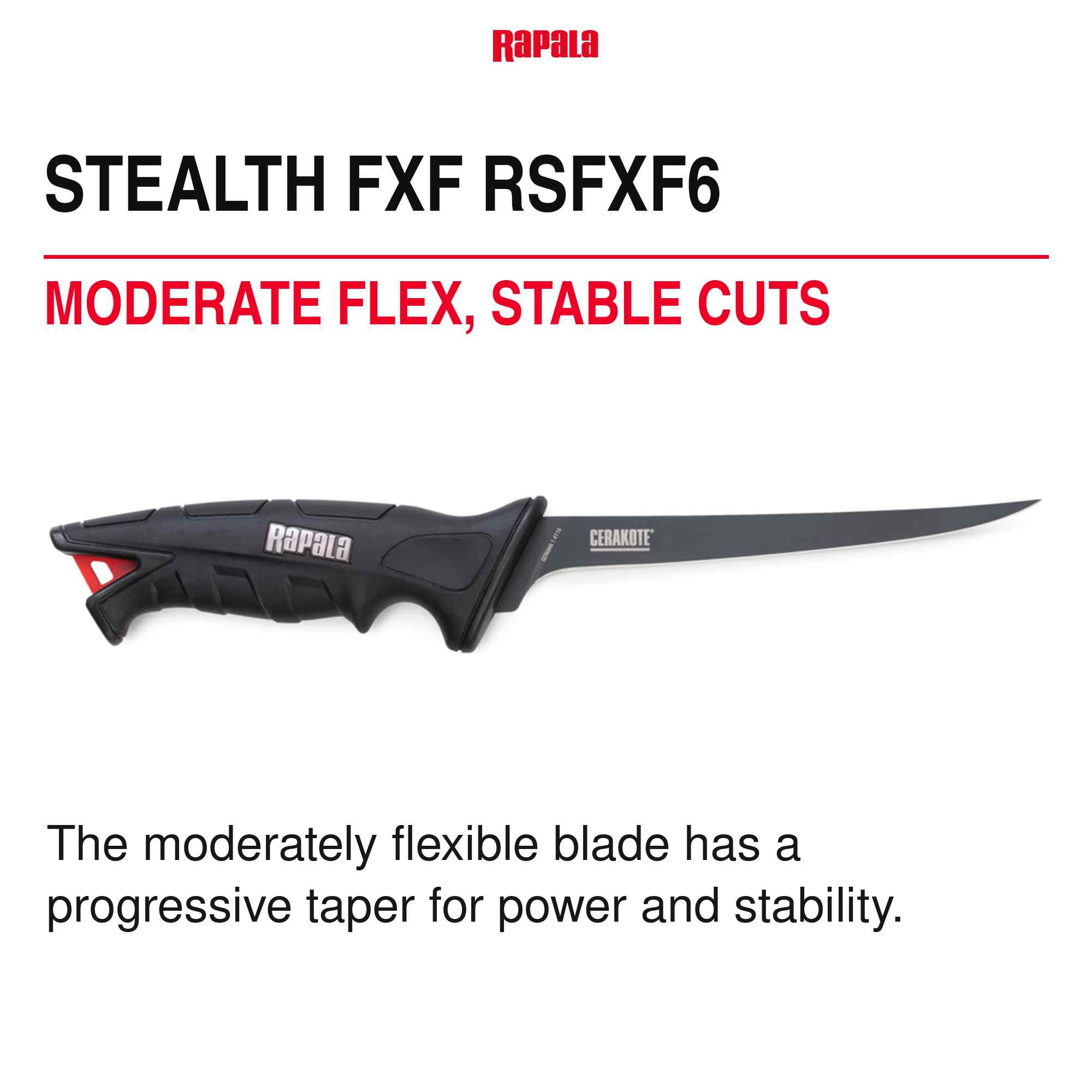 Rapala Stealth Fillet Knife Medium Flex 6 Inch RSFXF6 (8963)
