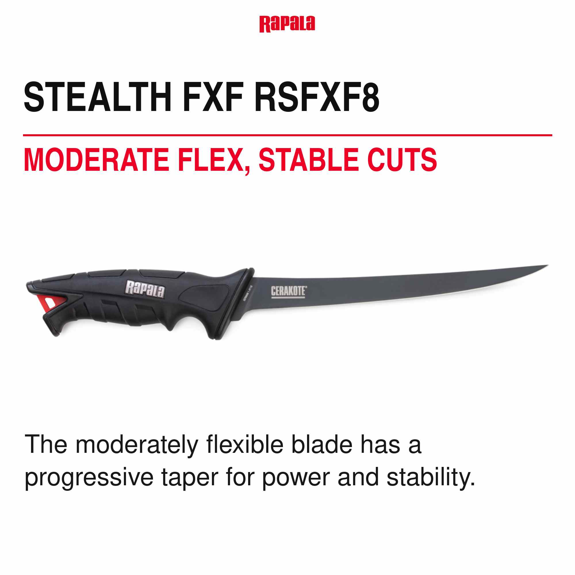 Rapala Stealth Fillet Knife Medium Flex 8 Inch RSFXF8 (8970)