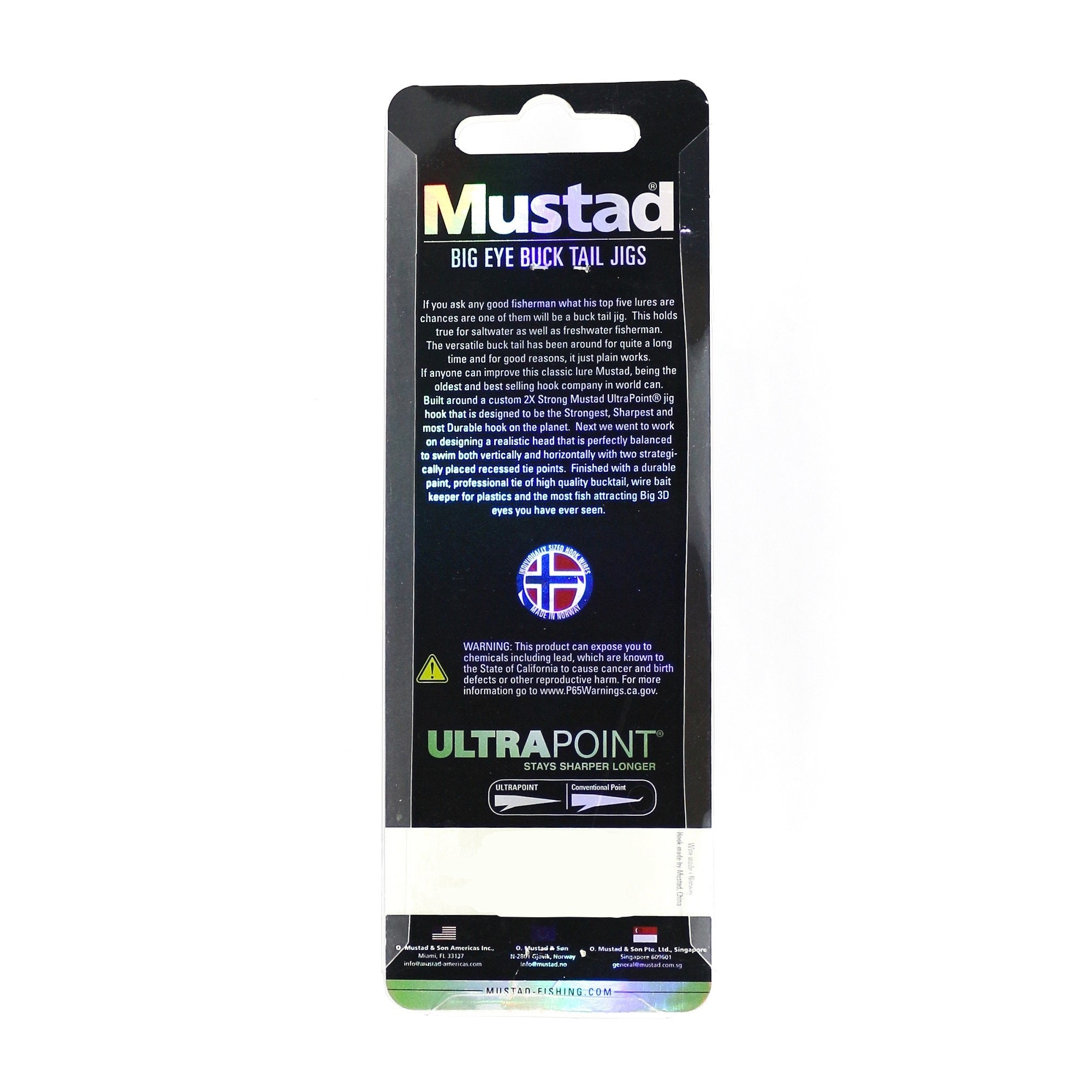 Sale Mustad BEB-1-BK Big Eye Bucktail 1 oz Black (0938)