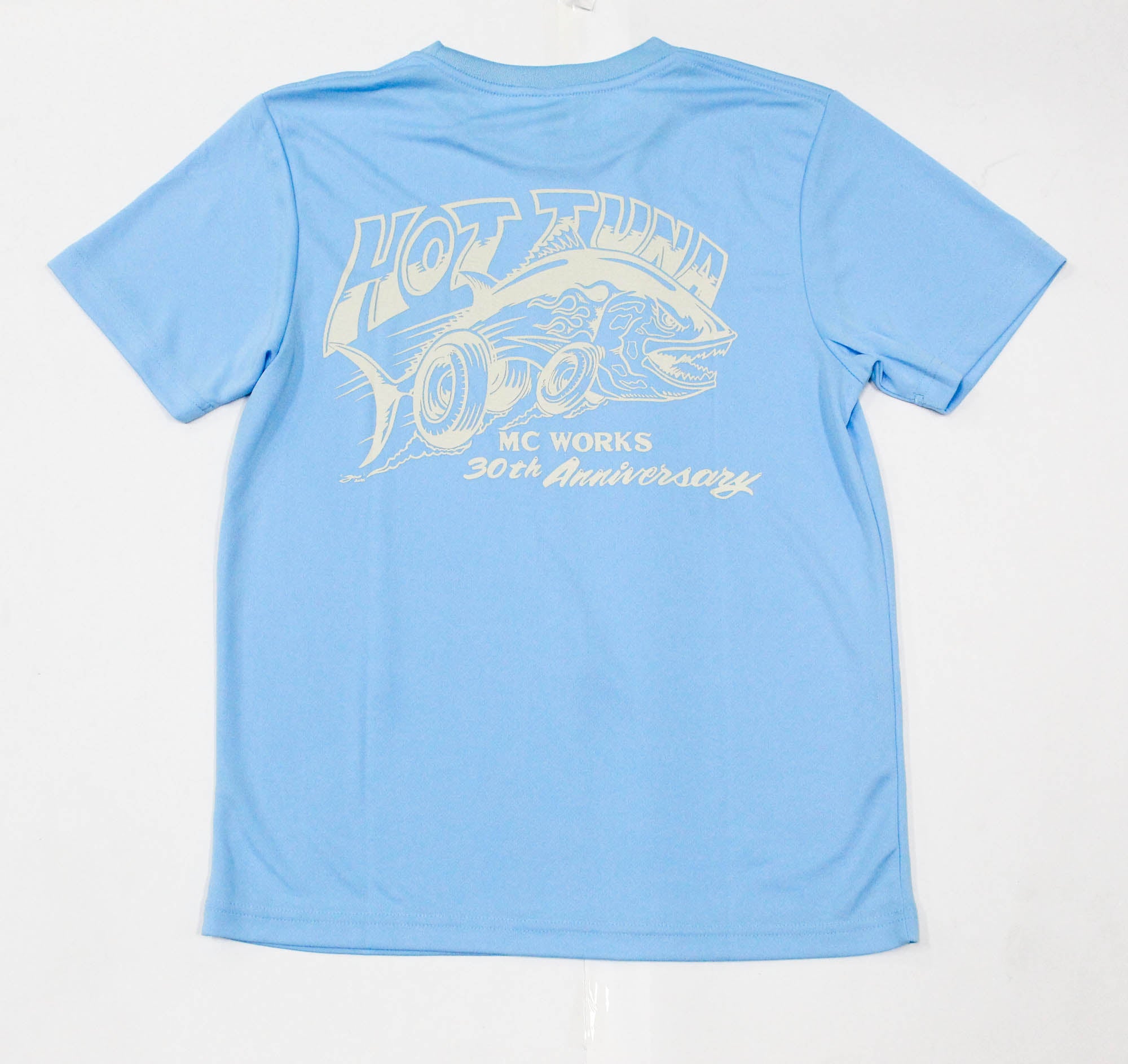 MC Works T Shirt Short Sleeve Hot Tuna Blue Size M (1080)