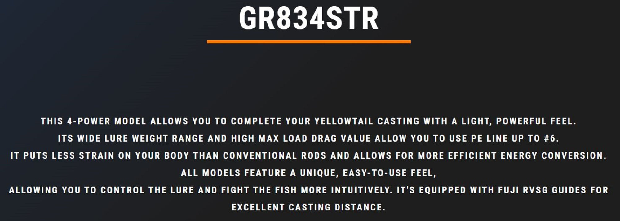 MC Works Rod Spinning GR834STR SP Max P.E 6 Max 100 grams (1151)