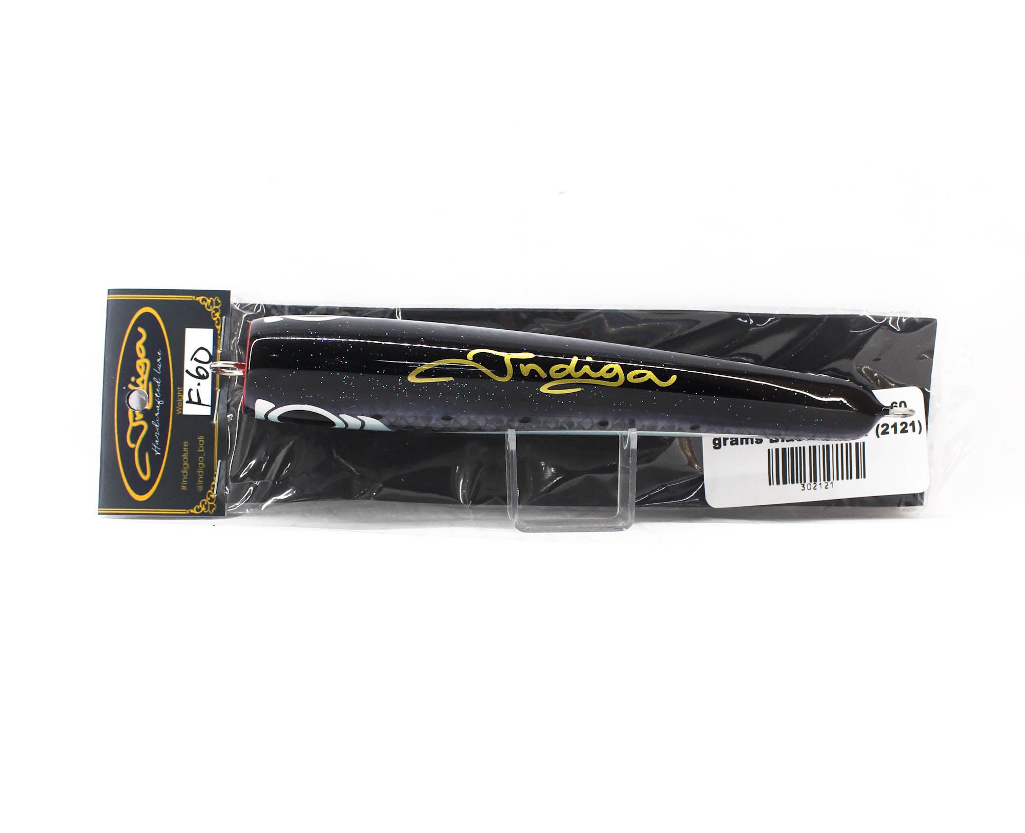 Indiga Diving Popper 60 grams Black Glitter (2121)