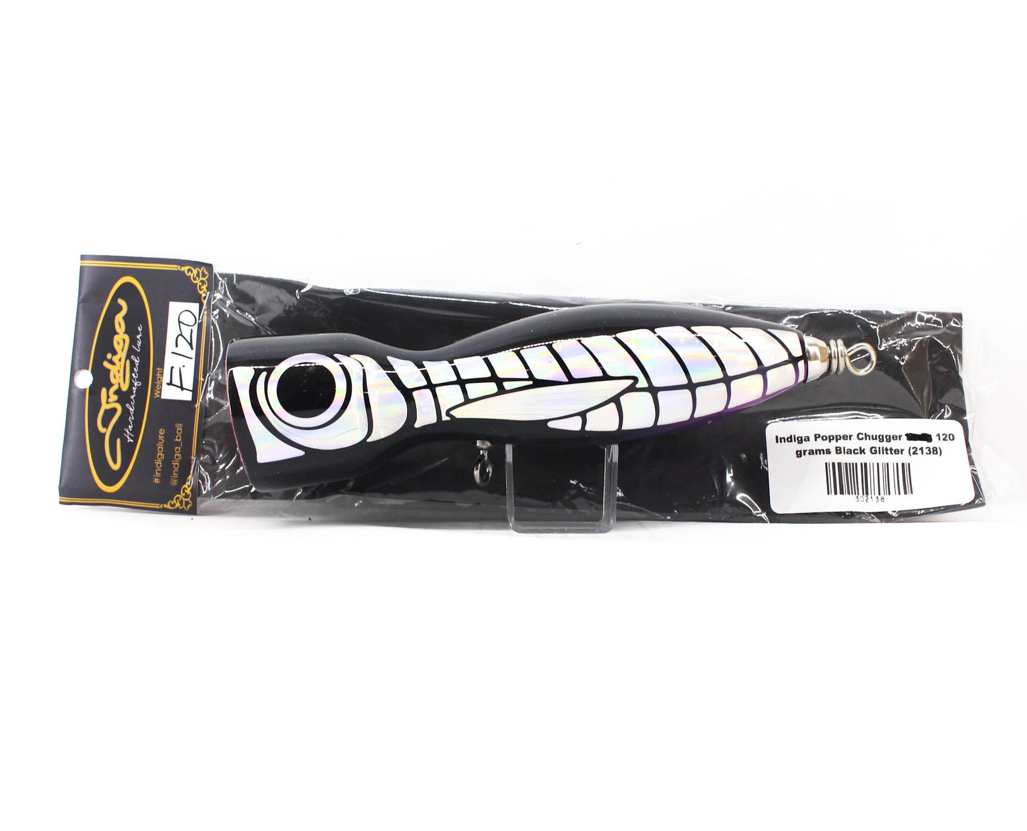 Indiga Popper Chugger Long 120 grams Black Glitter (2138)