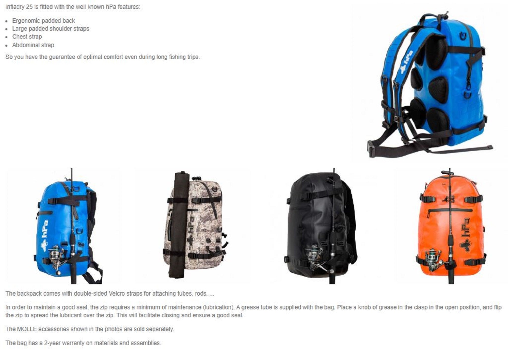 HPA Infladry 25 Backpack 50 x 28 x 18cm 25 litres Black (0023)