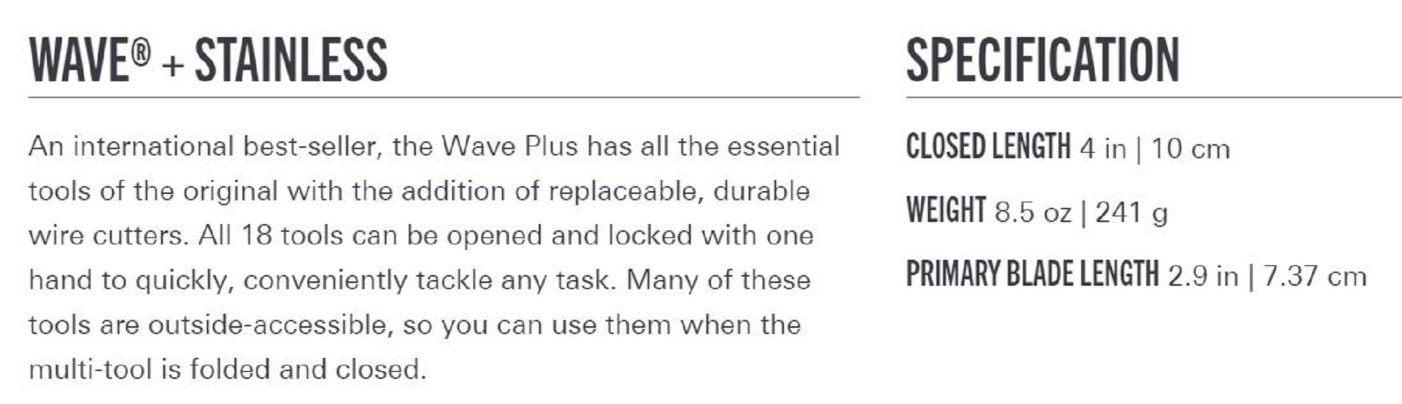 Leatherman YL832525 Wave Plus Multi Tool 13 Functions (0744)