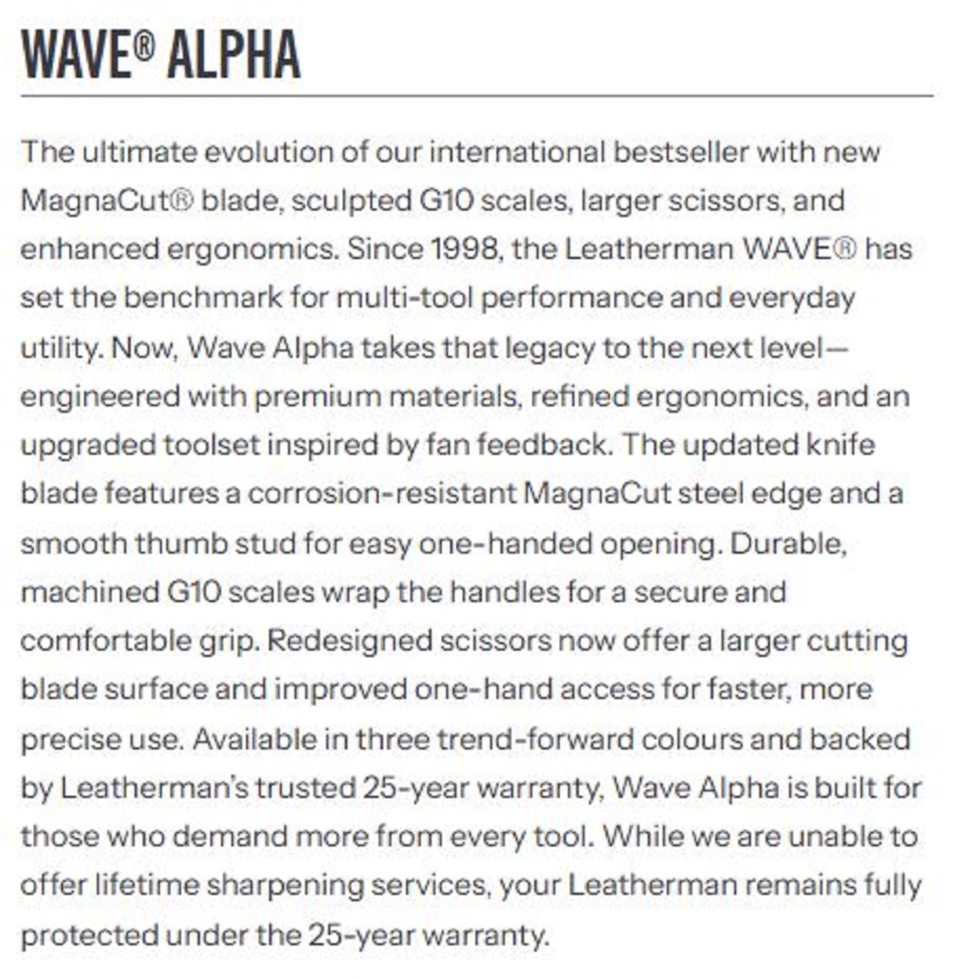 Leatherman YL833338 Wave Alpha Multi Tool 16 Functions Canyonland (6867)