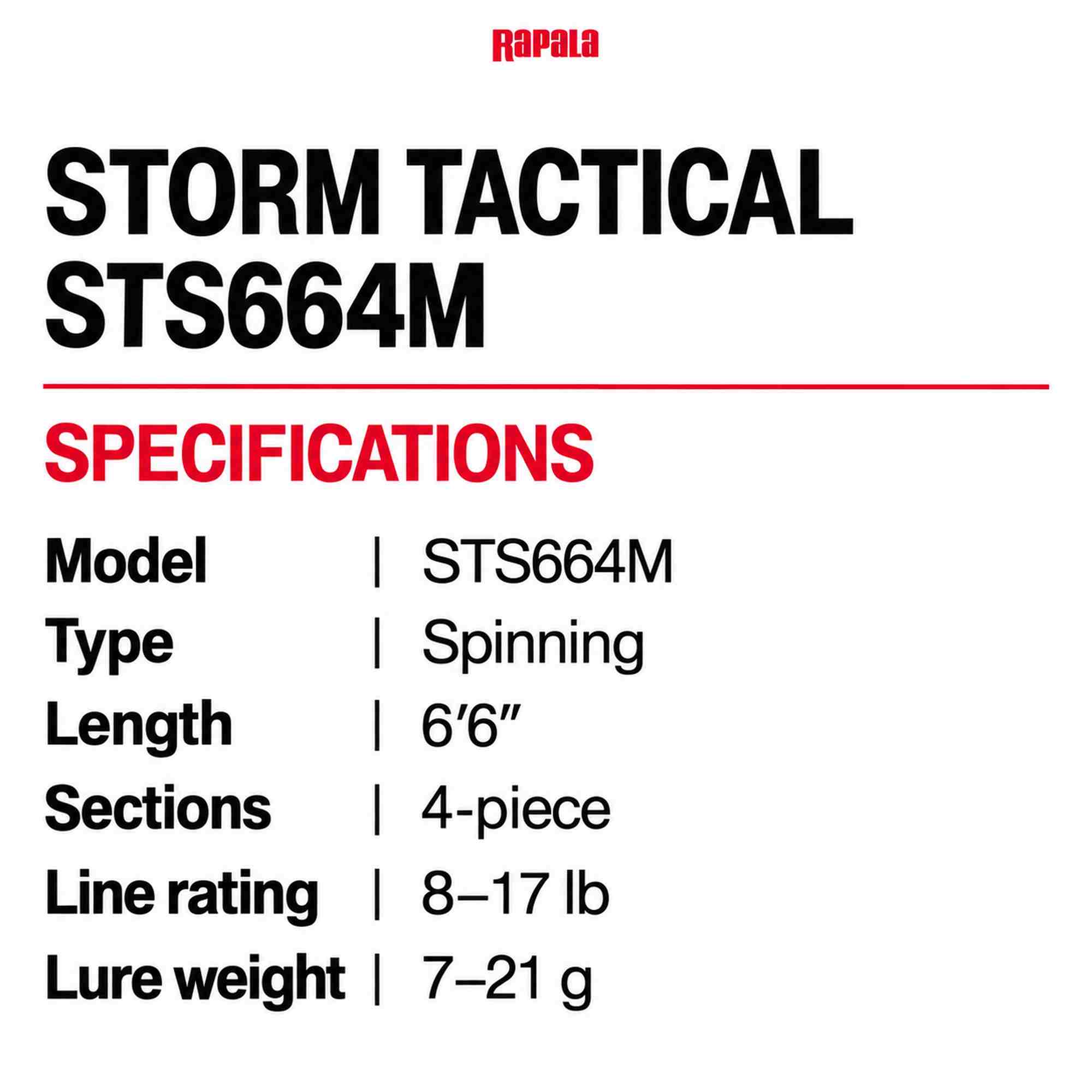 Rapala Rod Spinning Storm Tactical STS664M (5698)