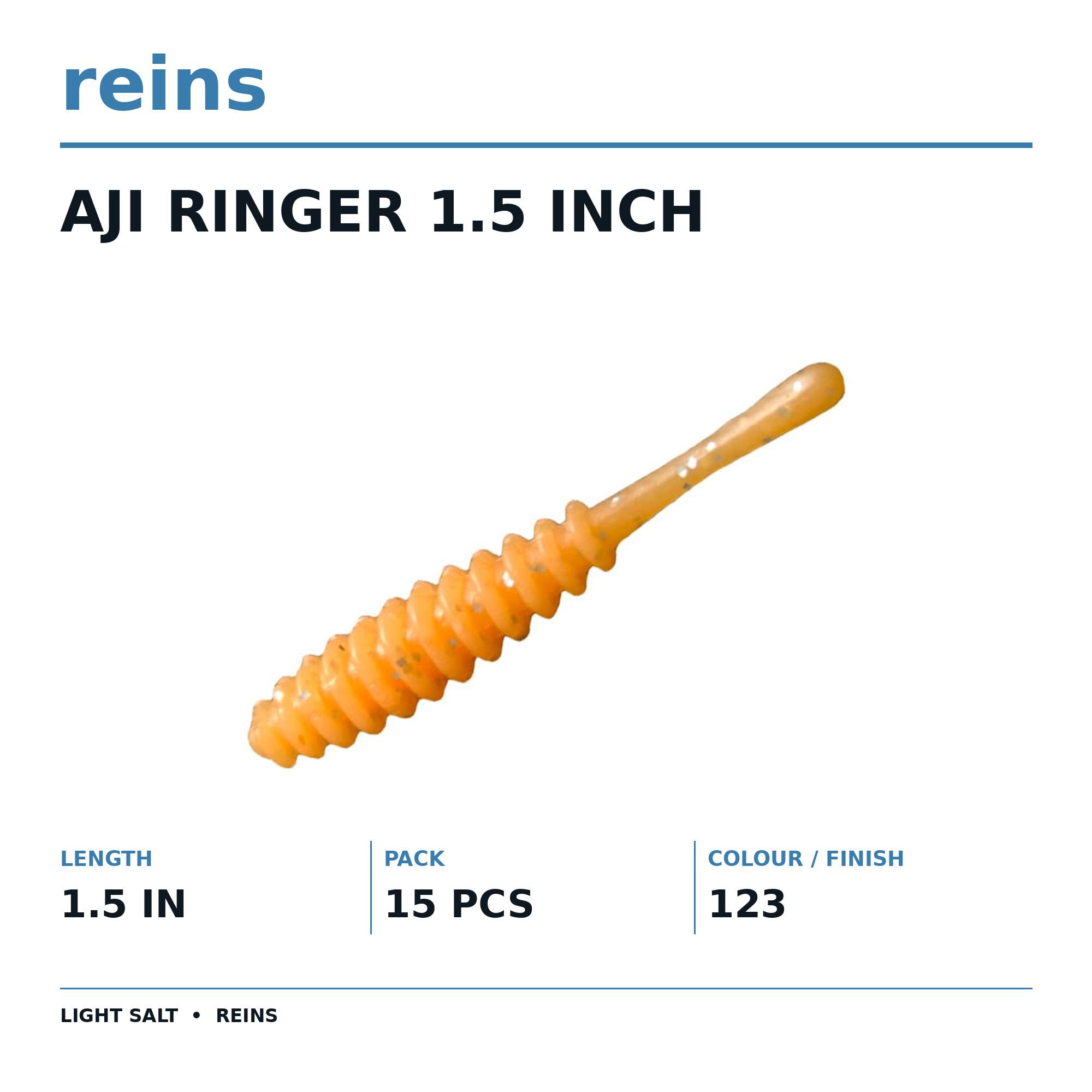 Reins Soft Plastic Aji Ringer 1.5 Inch 15 pieces 123 (1234)