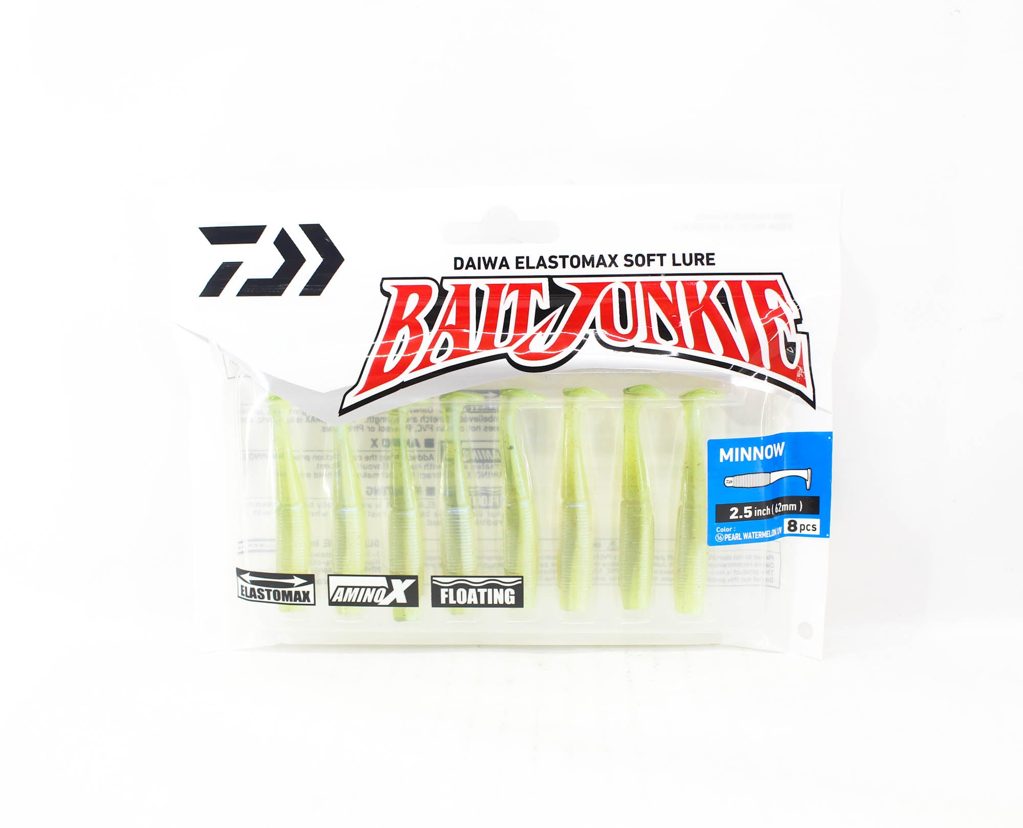 Sale Daiwa Soft Lure Bait Junkie Minnow 2.5 Inch Pearl WM UV (2811)