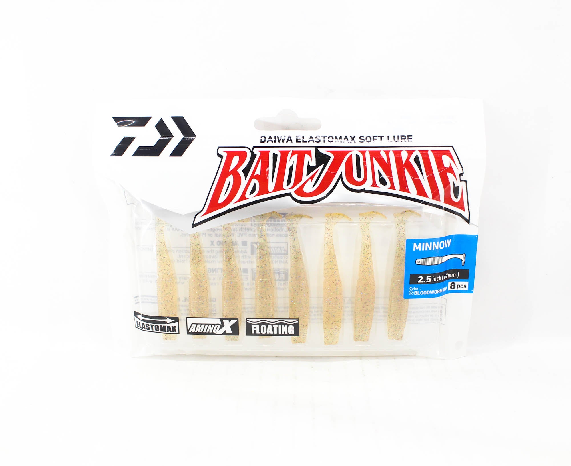 Sale Daiwa Soft Lure Bait Junkie Minnow 2.5 Inch BloodwormUV (2873)