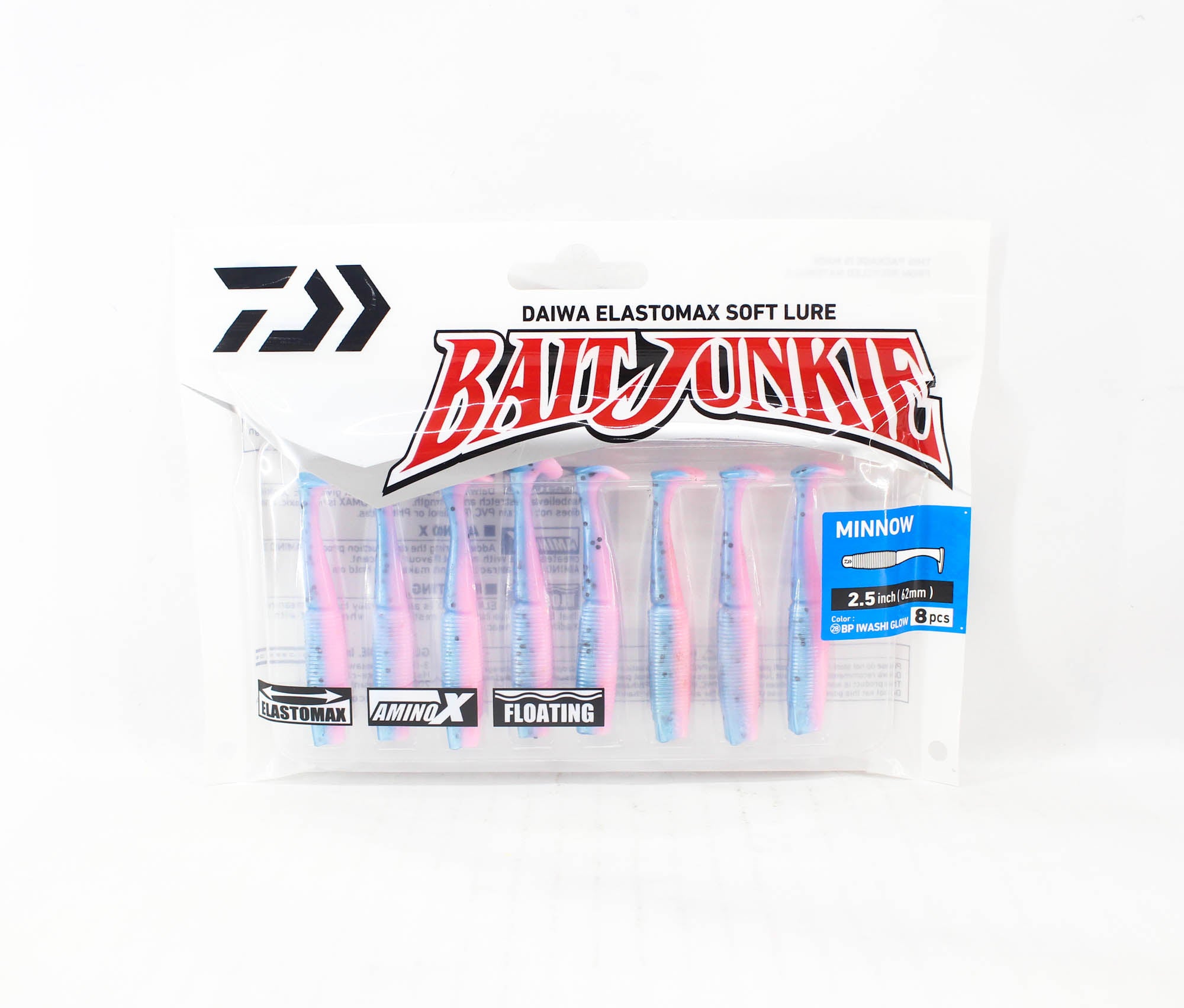 Sale Daiwa Soft Lure Bait Junkie Minnow 2.5 Inch  BP Iwashi Glo (2910)