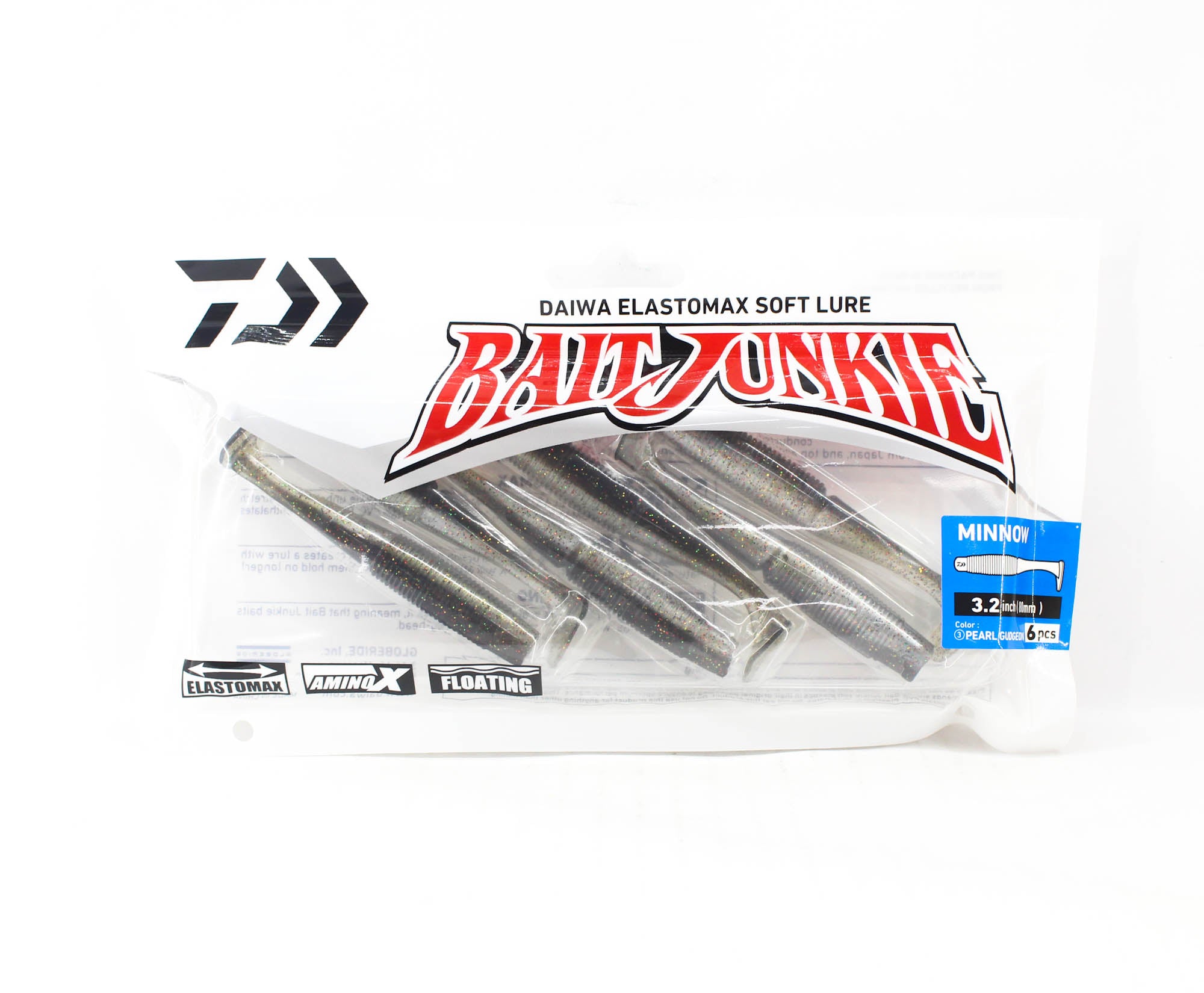 Sale Daiwa Soft Lure Bait Junkie Minnow 3.2 Inch Pearl Gudgeon (2941)