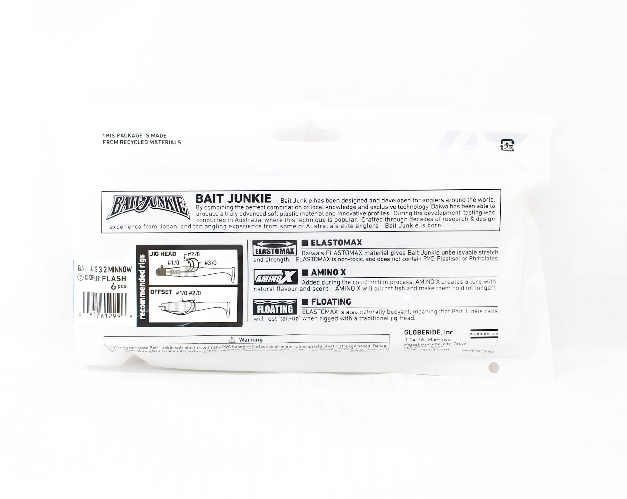 Sale Daiwa Soft Lure Bait Junkie Minnow 3.2 Inch Copper Flash (2996)
