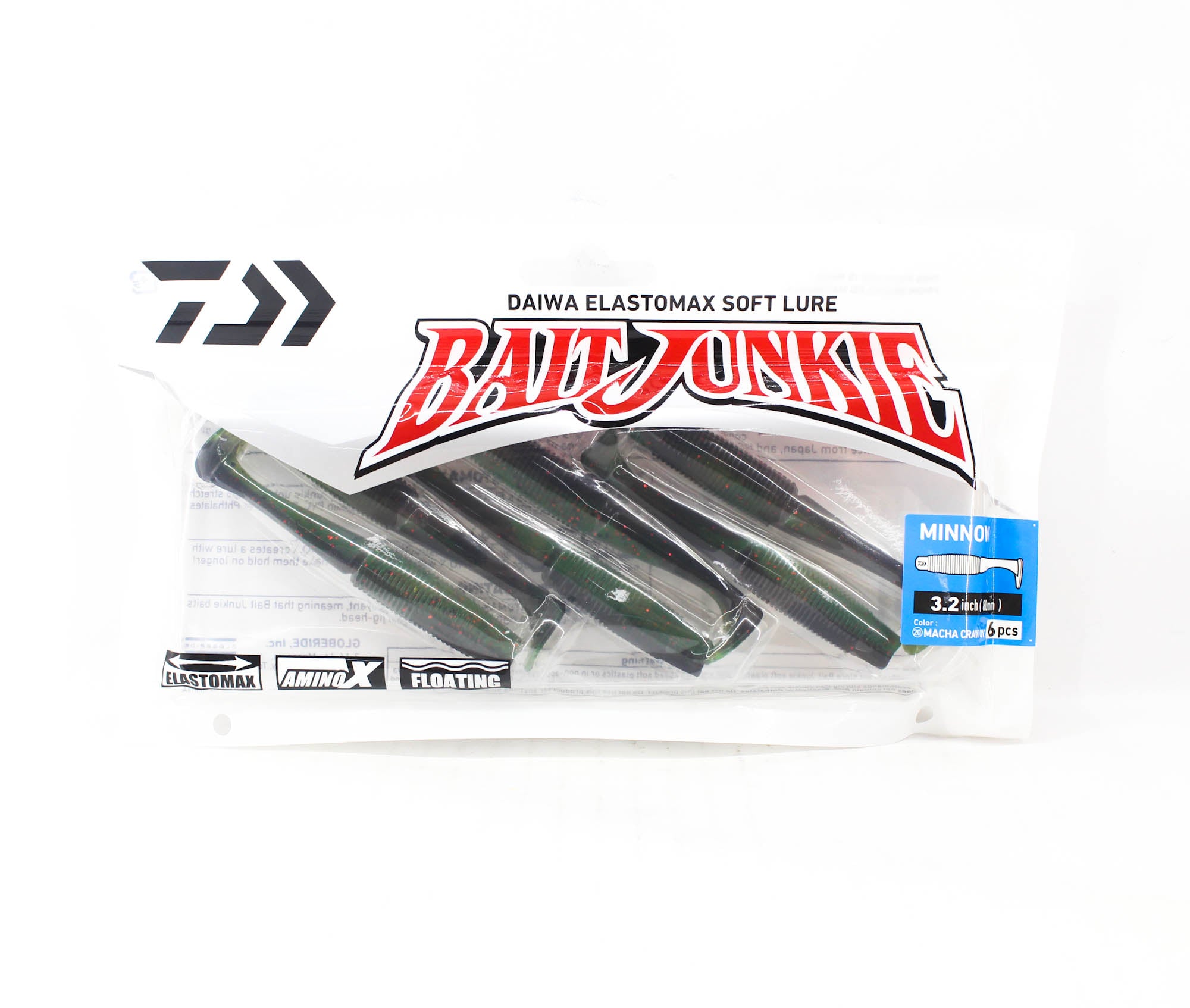Sale Daiwa Soft Lure Bait Junkie Minnow 3.2 Inch Macha Craw UV (3054)