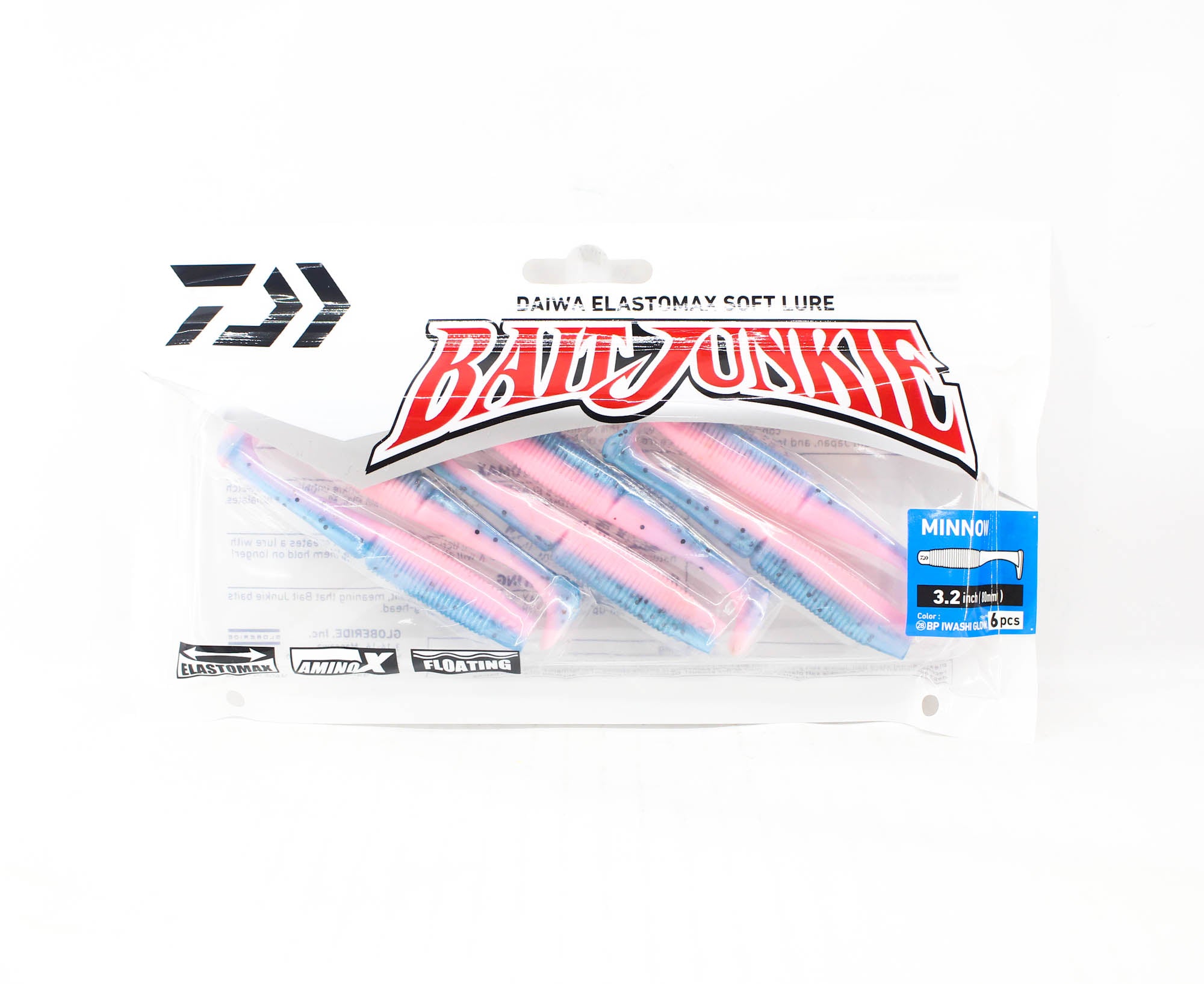 Sale Daiwa Soft Lure Bait Junkie Minnow 3.2 Inch BP Iwashi Glo (3115)
