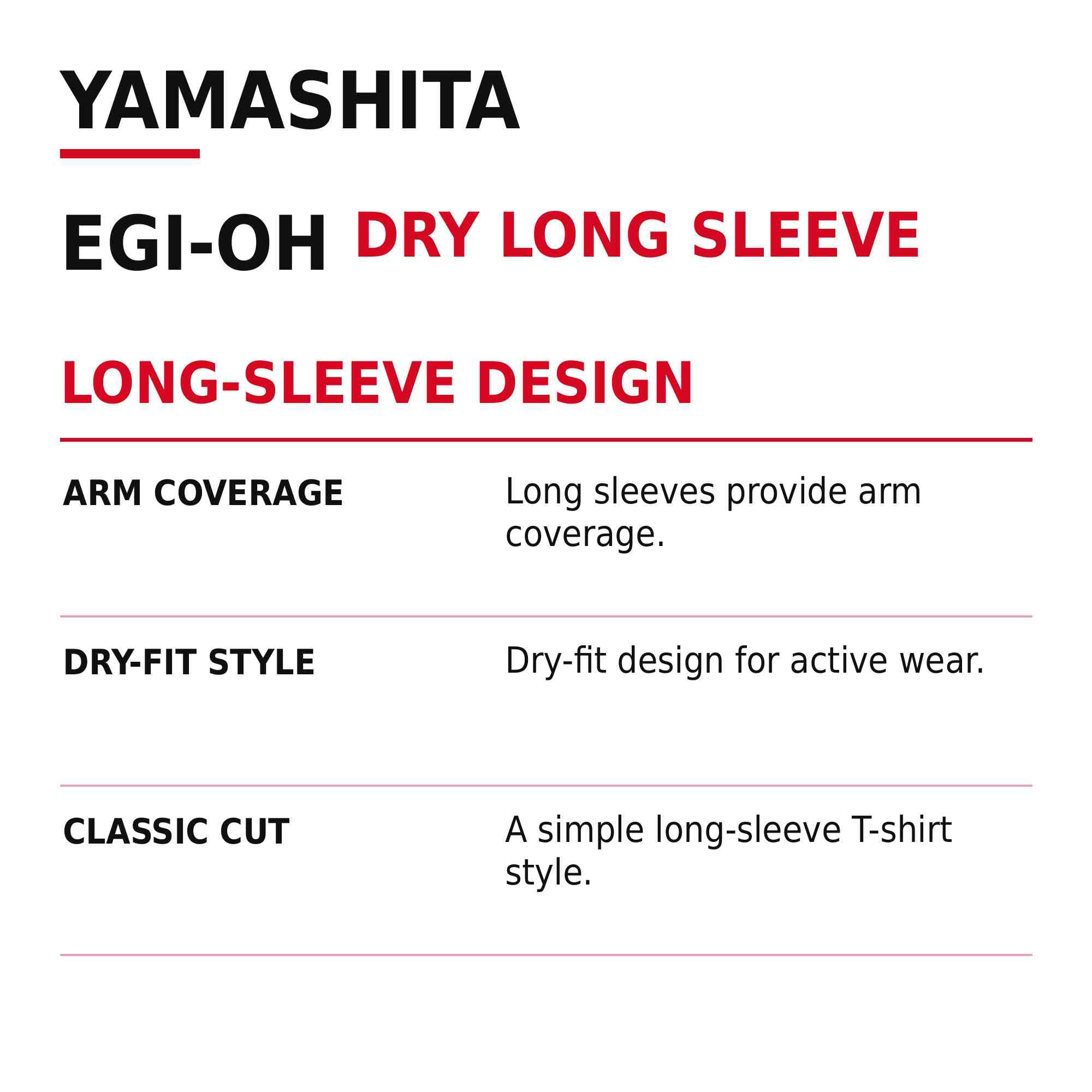 Yamashita T-Shirt Dry Fit Long Sleeves EGI-OH Size XL Black (5530)