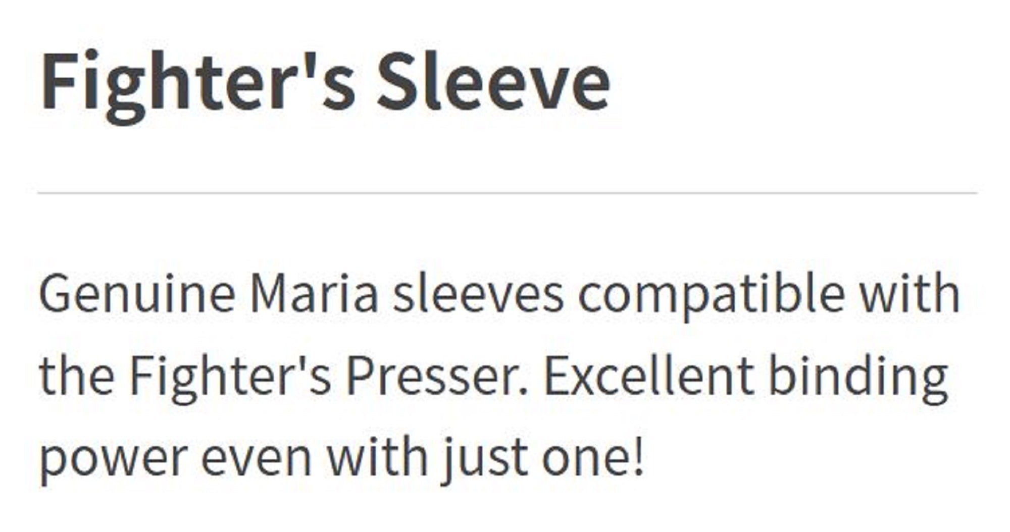 Maria Fighter Sleeve Set Size 2N (4143)