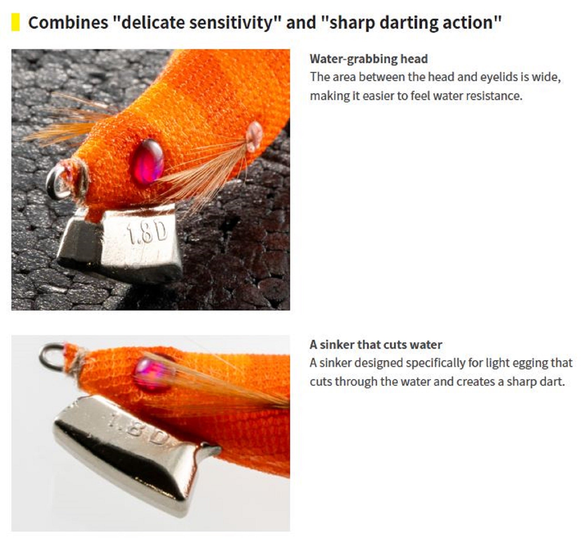 Yamashita Naory Range Squid Jig 1.8D-7 grams-2.5 sec per m 012 (4952)