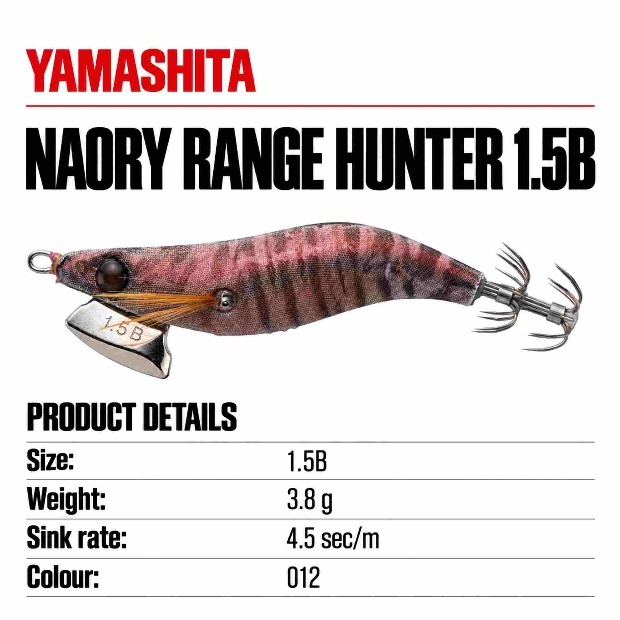 Yamashita Naory Range Squid Jig 1.5B-3.8 grams-4.5 sec per m 012 (6178)