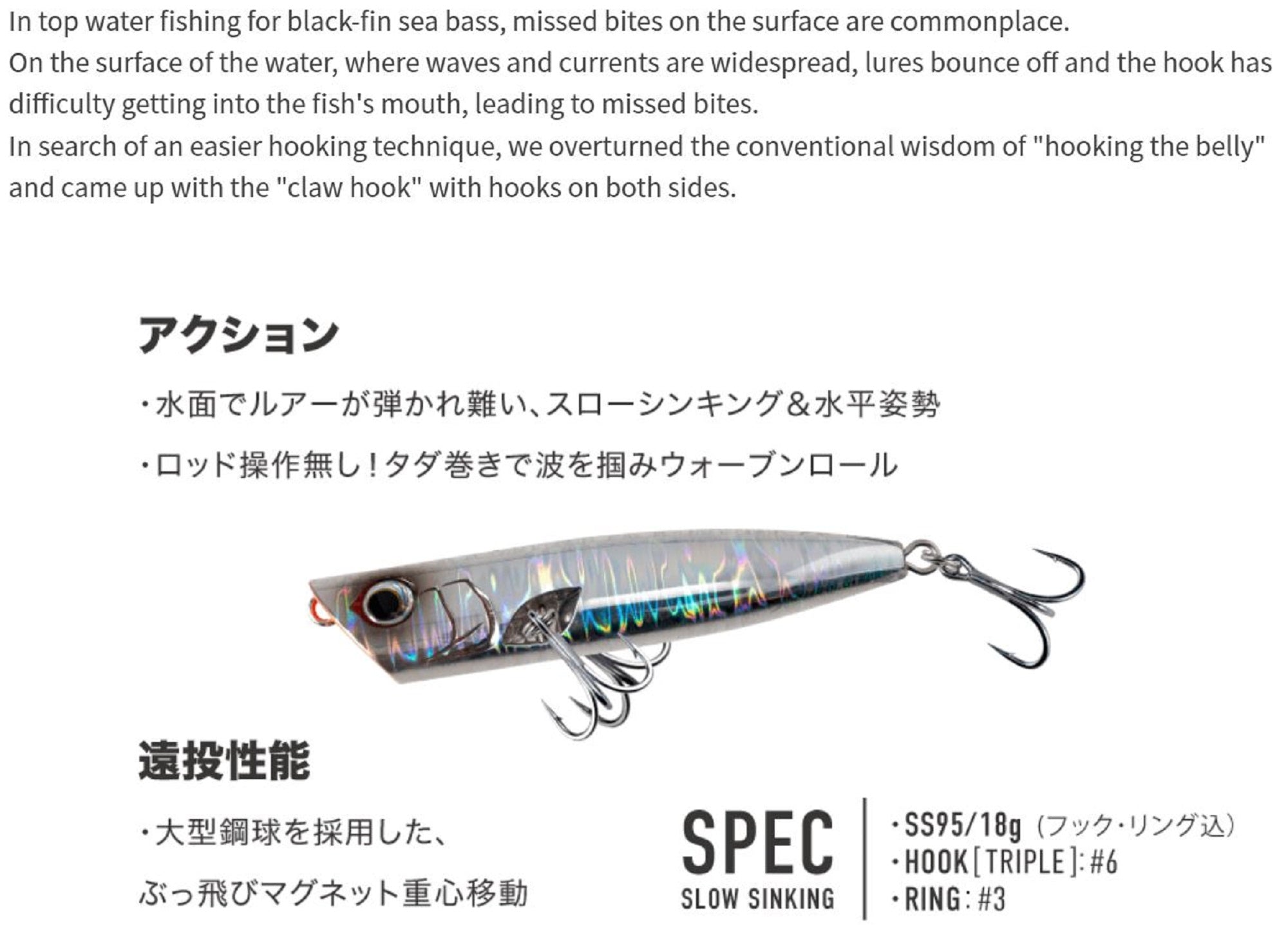 Maria Bigro SS95 18 grams Sinking Lure 045 (6888)