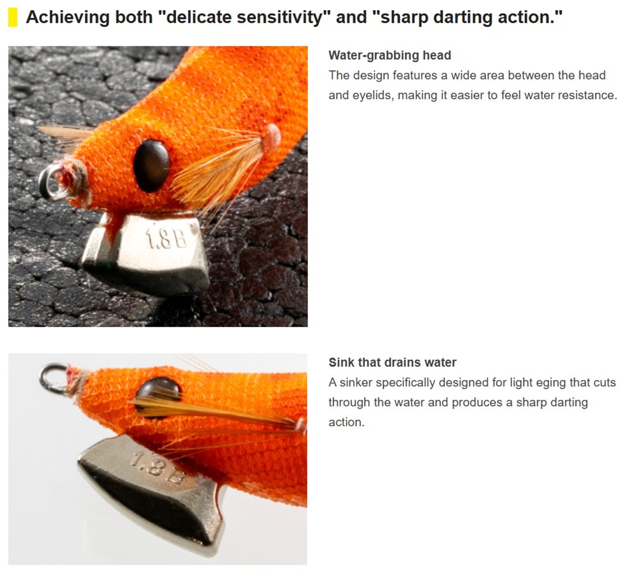 Yamashita Naory Range Squid Jig 2.3B-10 grams-2.5 sec per m Z018 (2360)