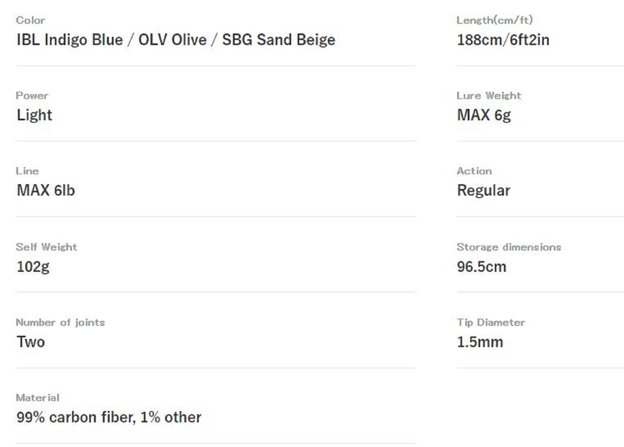 Jackson Rod Spinning Trout Signal TRSS-62L SBG (3579)