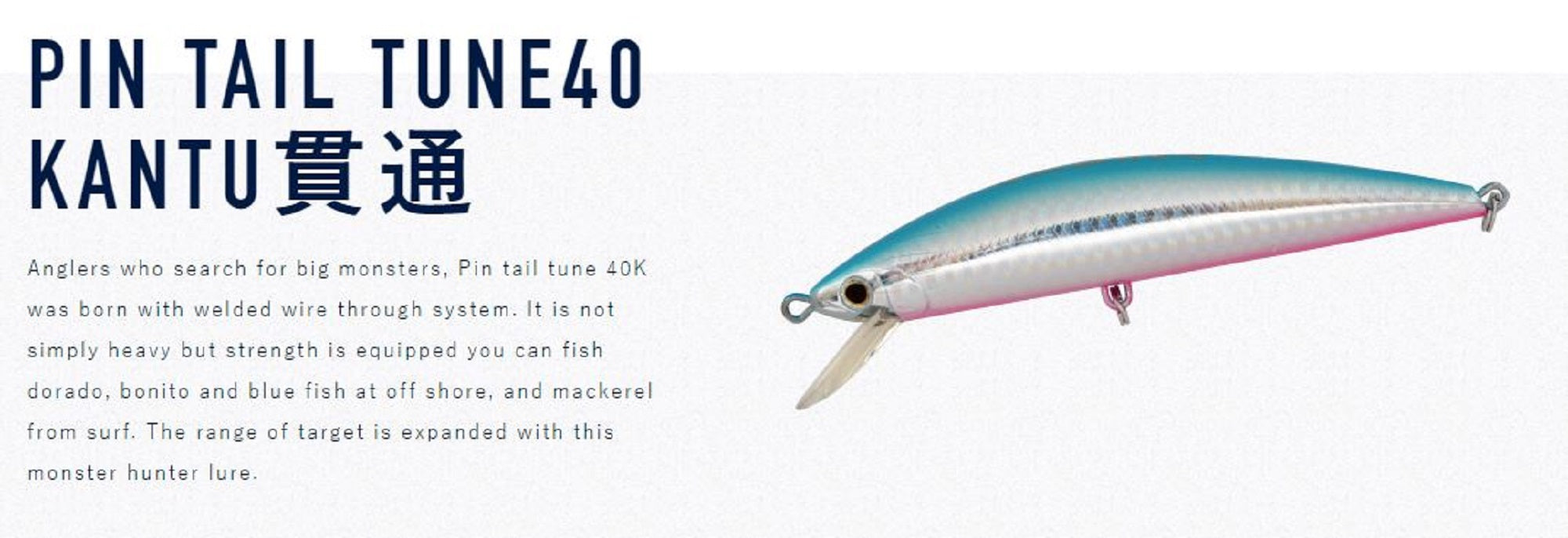 Jackson Pin Tail Wire Thru 40 grams 120 mm Sinking Lure SBP (6151)
