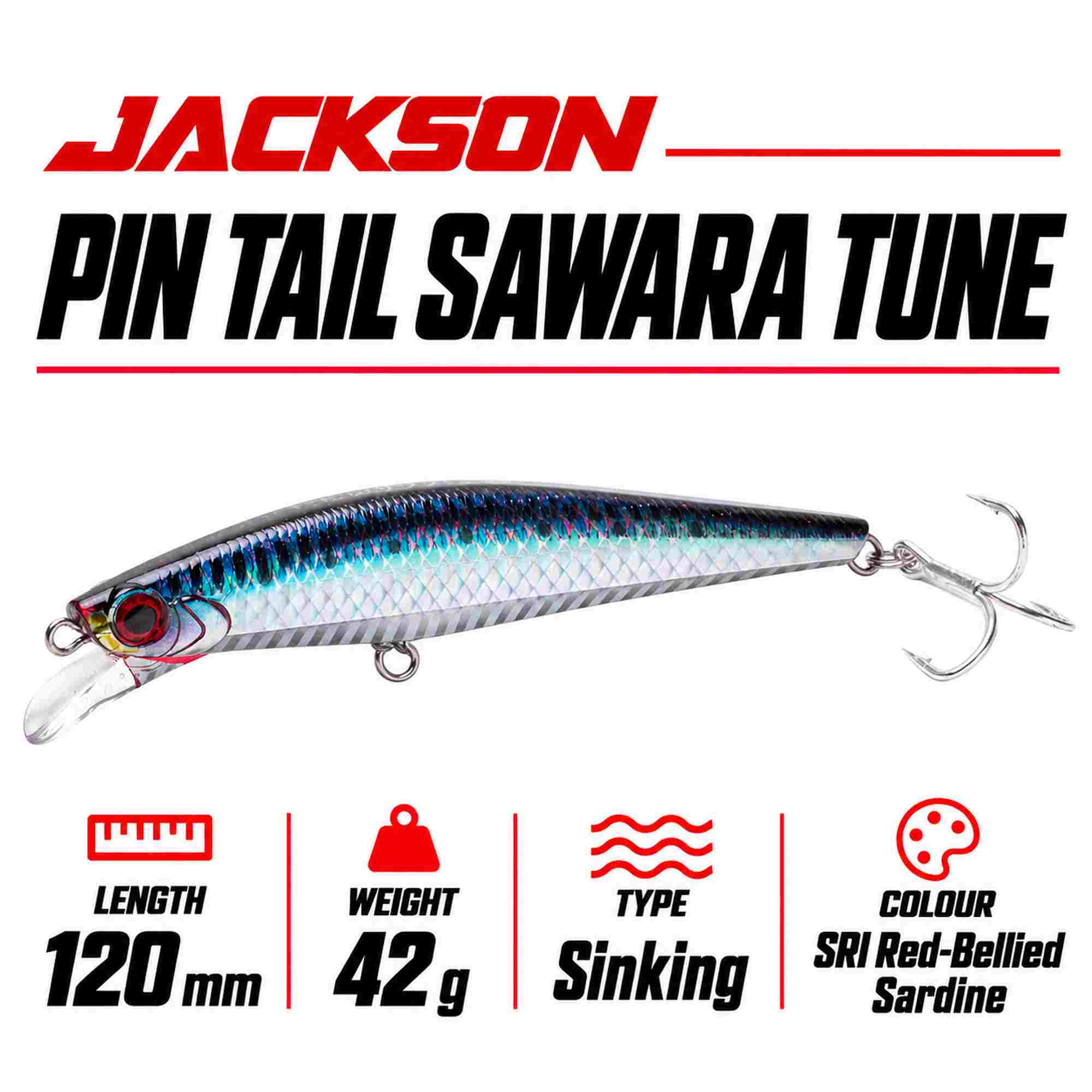 Jackson Pin Tail Sawara Tune 42 grams 120 mm Sinking Lure SRI (3996)